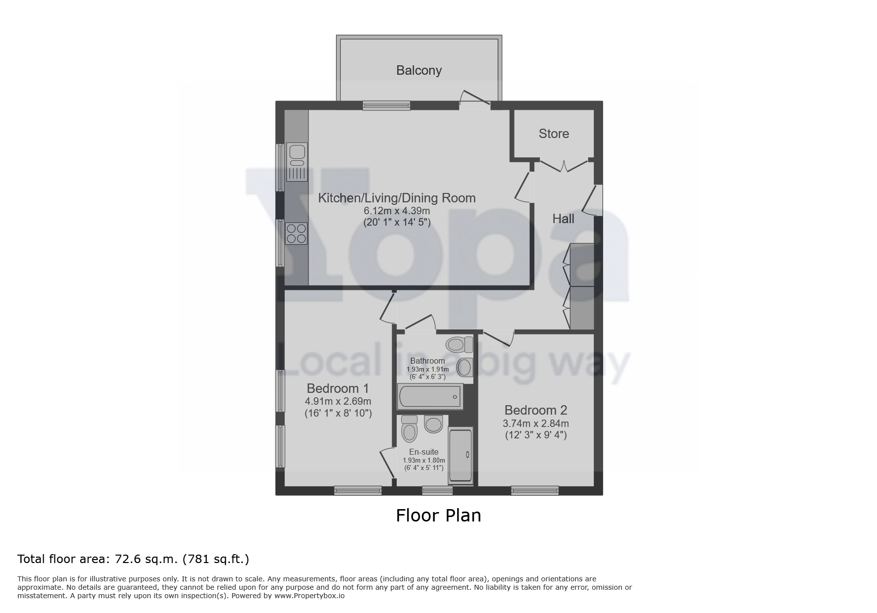 Flat 23, 51, Bridge Road East, Welwyn Garden City floorplan
