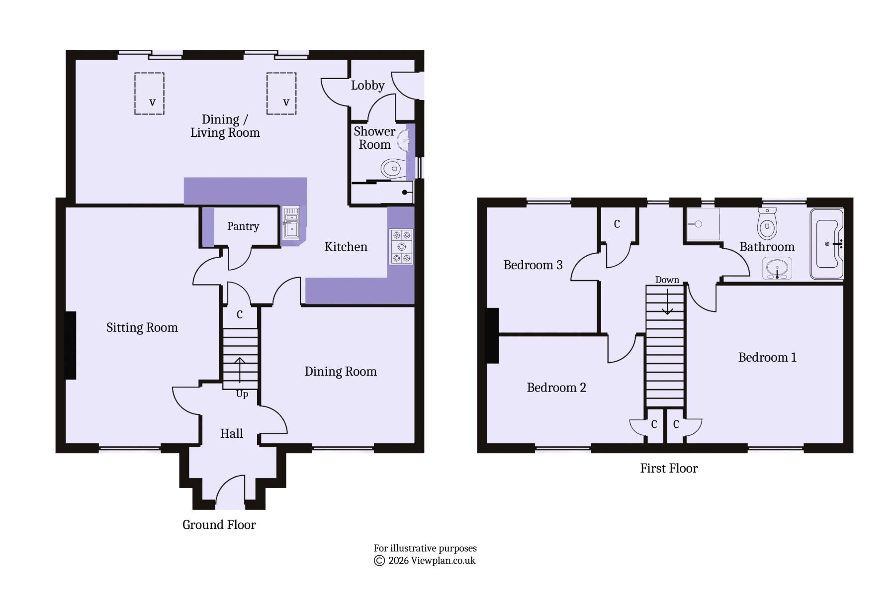1, Chaucer Close, Penarth floorplan