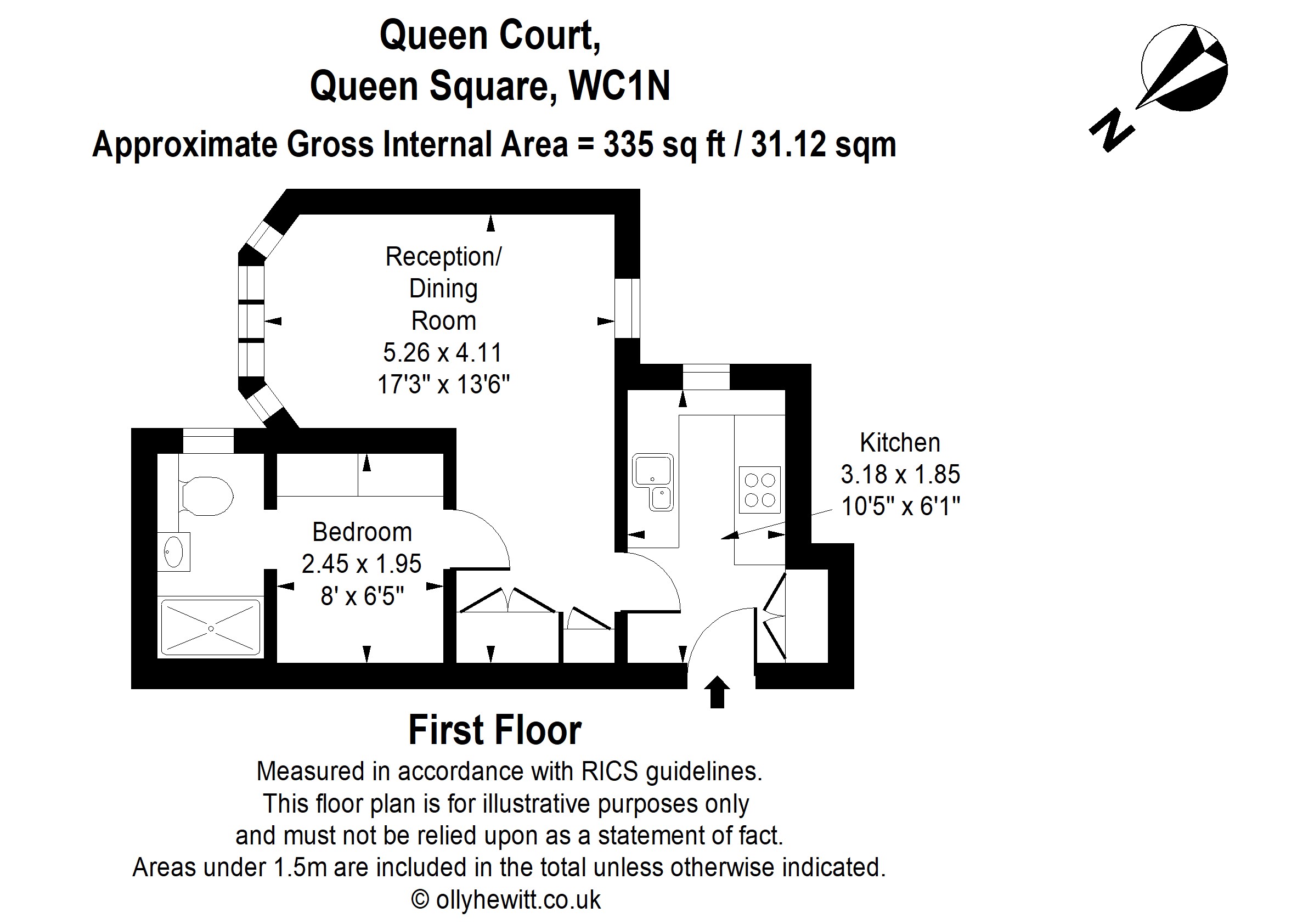 Flat 10, Queen Court,, Queen Square, London floorplan