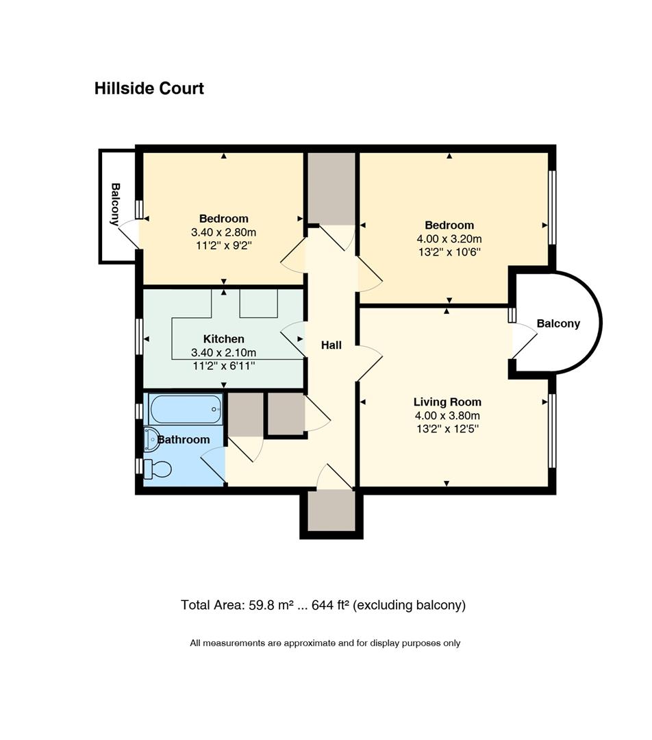 Flat 57, Hillside Court, Ty-Gwyn Road, Cardiff floorplan