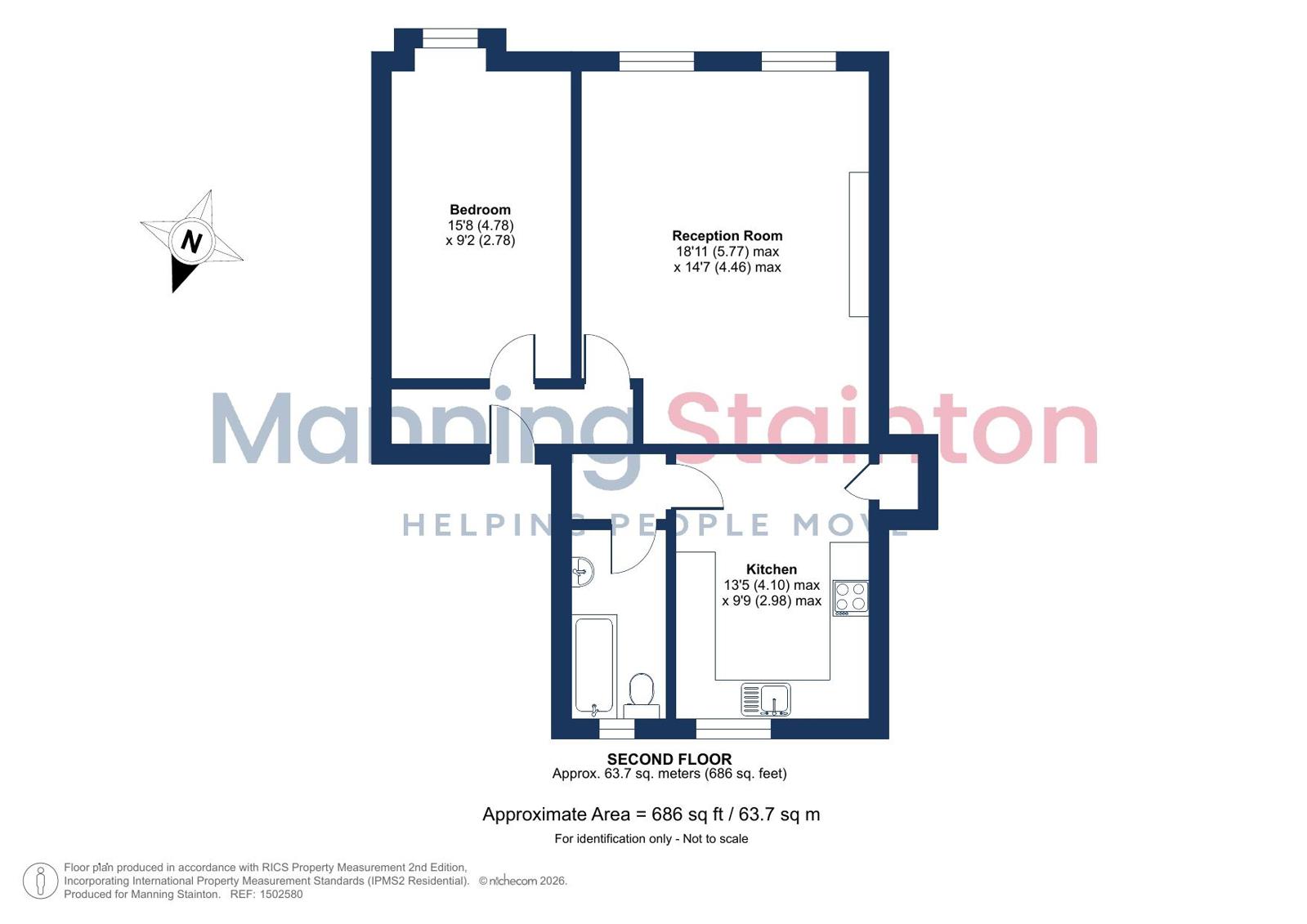 Second Floor Flat, 13, St. Johns Square, West Yorkshire floorplan