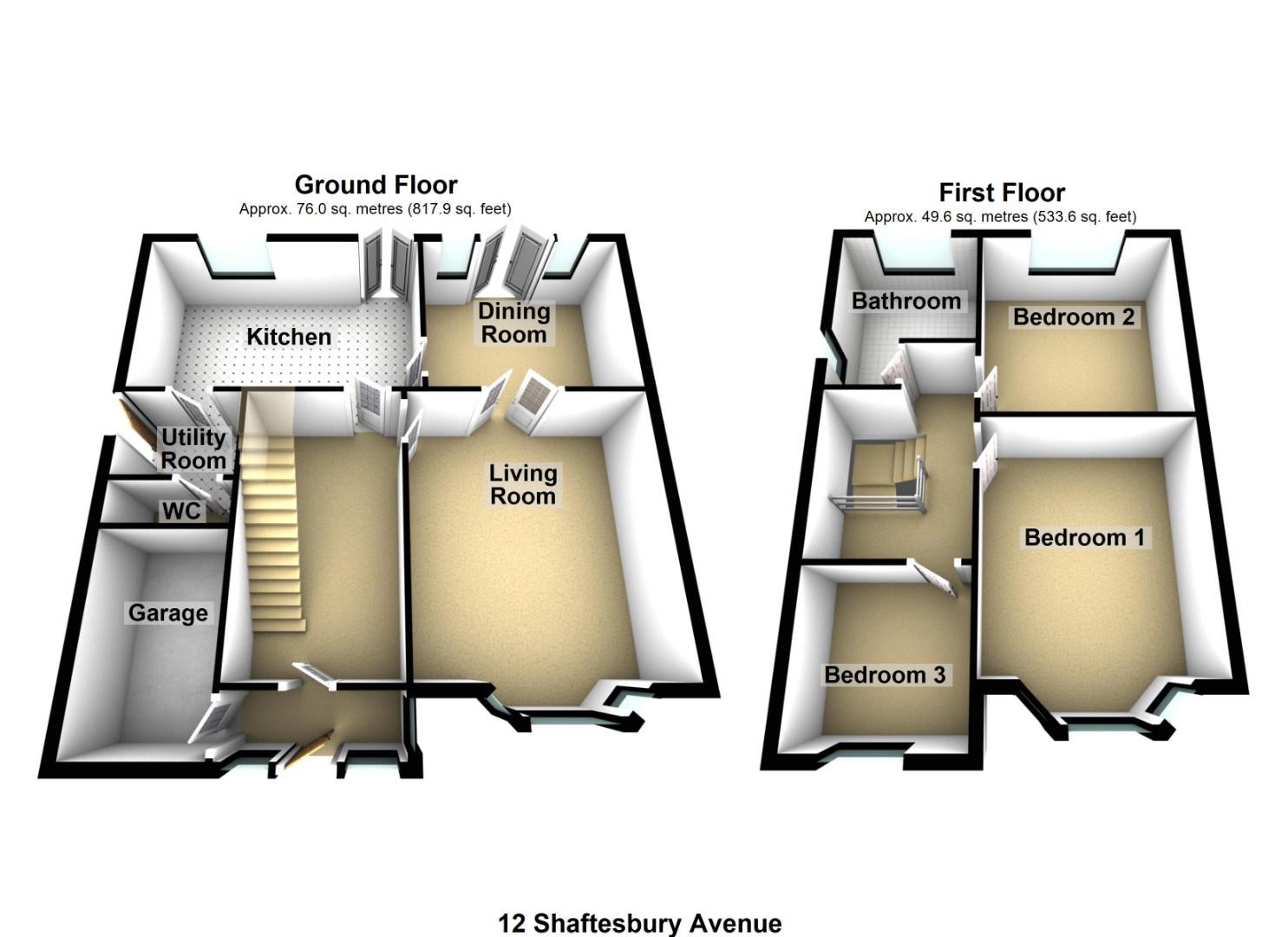 12, Shaftesbury Avenue, Whitley Bay floorplan