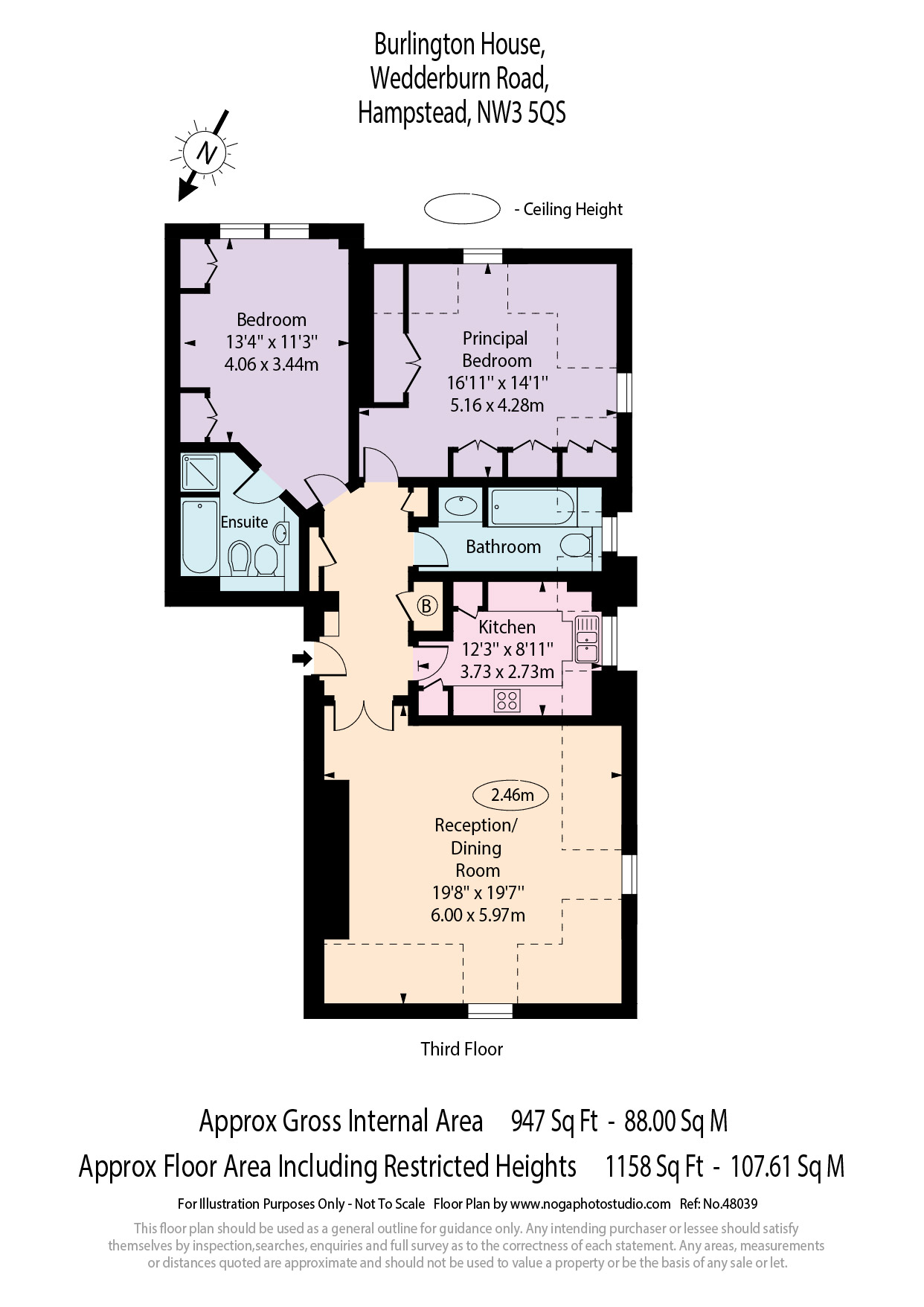 Flat 12,, Burlington House, Wedderburn Road floorplan