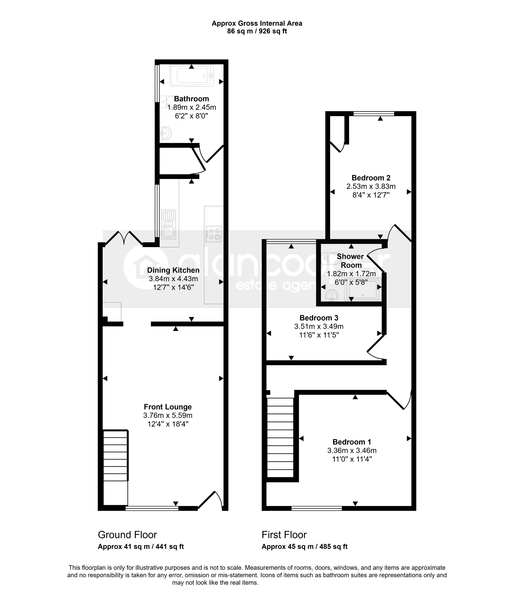 111 Coleshill Road, Nuneaton, Warwickshire floorplan