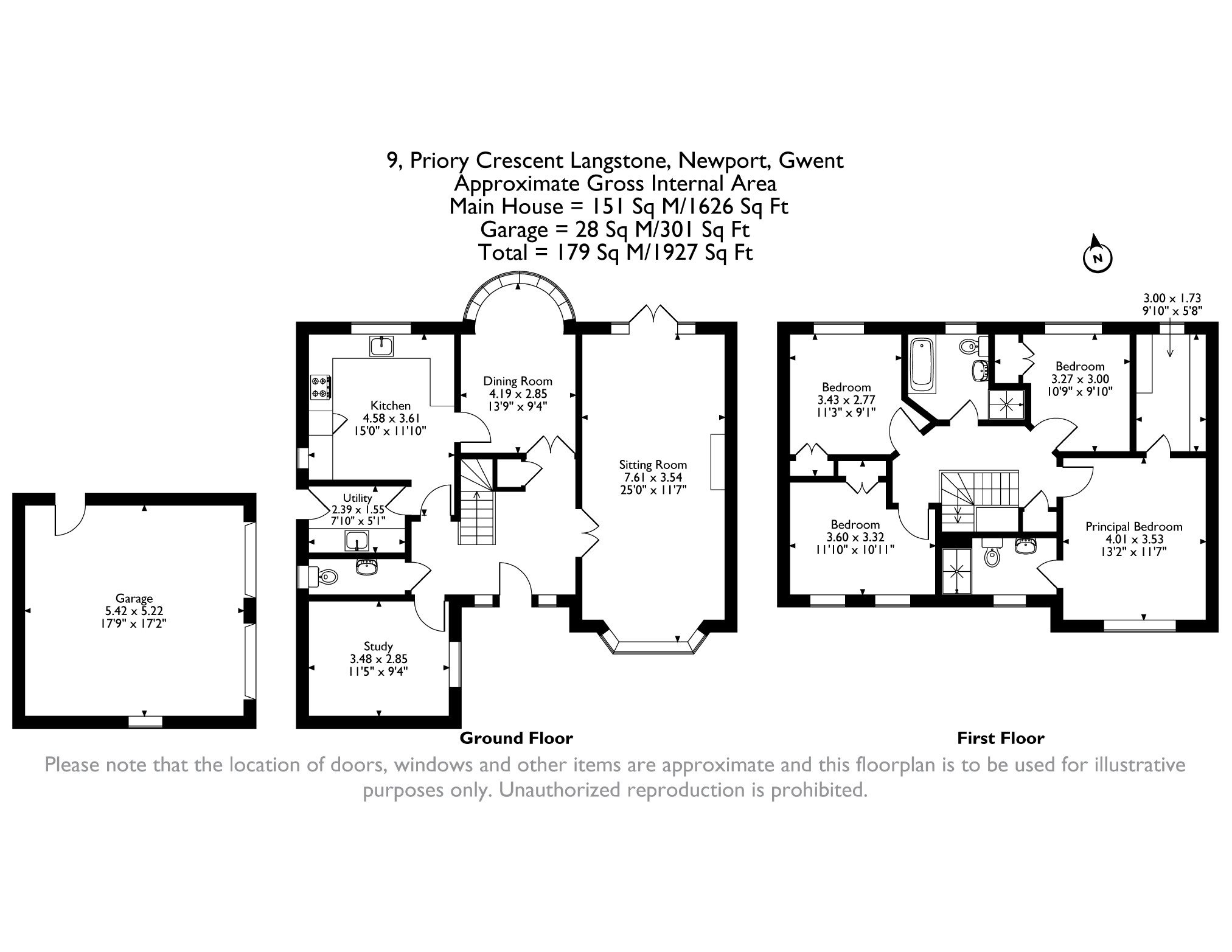 9, Priory Crescent, Langstone floorplan