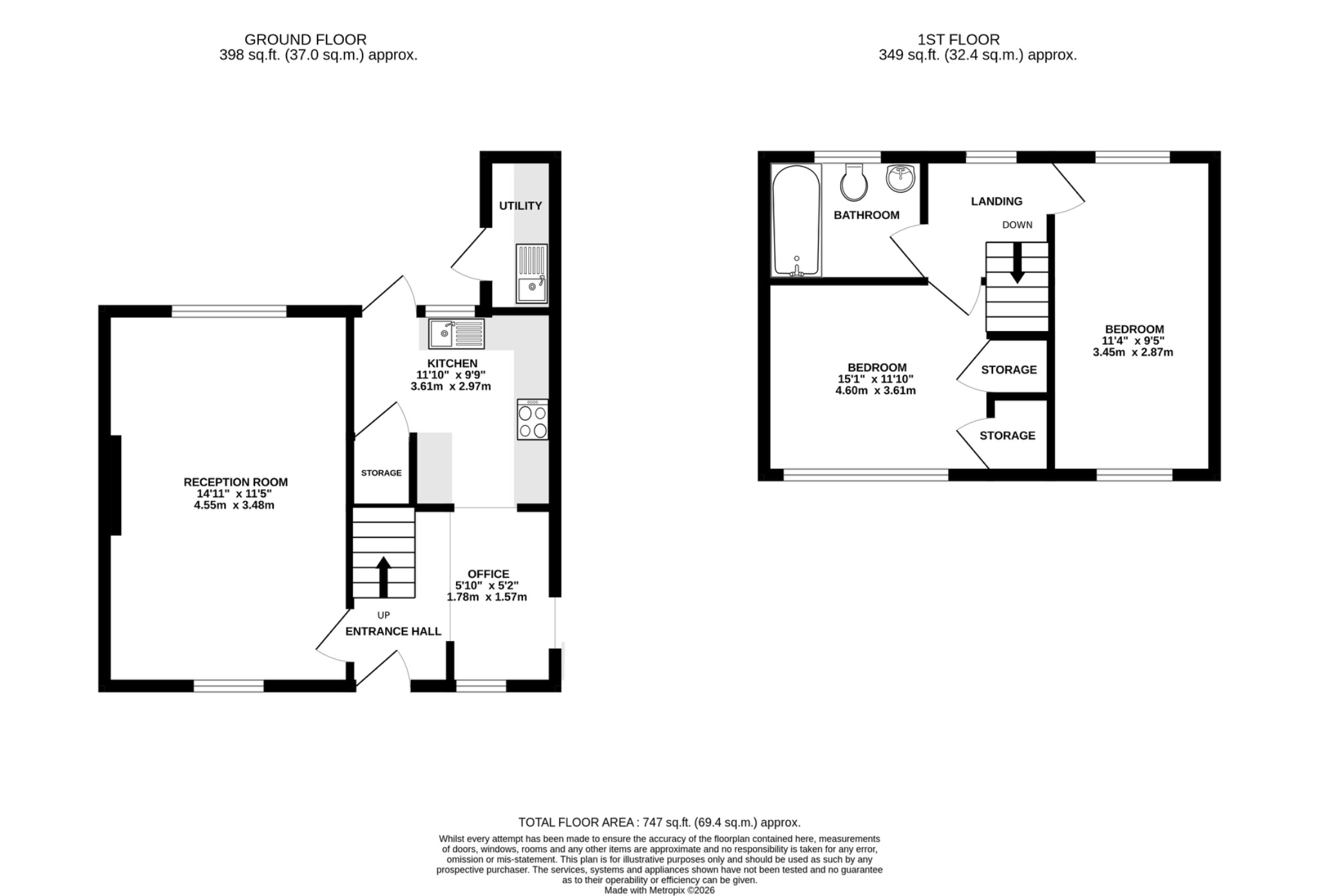 9 Oundle Path, Stevenage, Hertfordshire floorplan