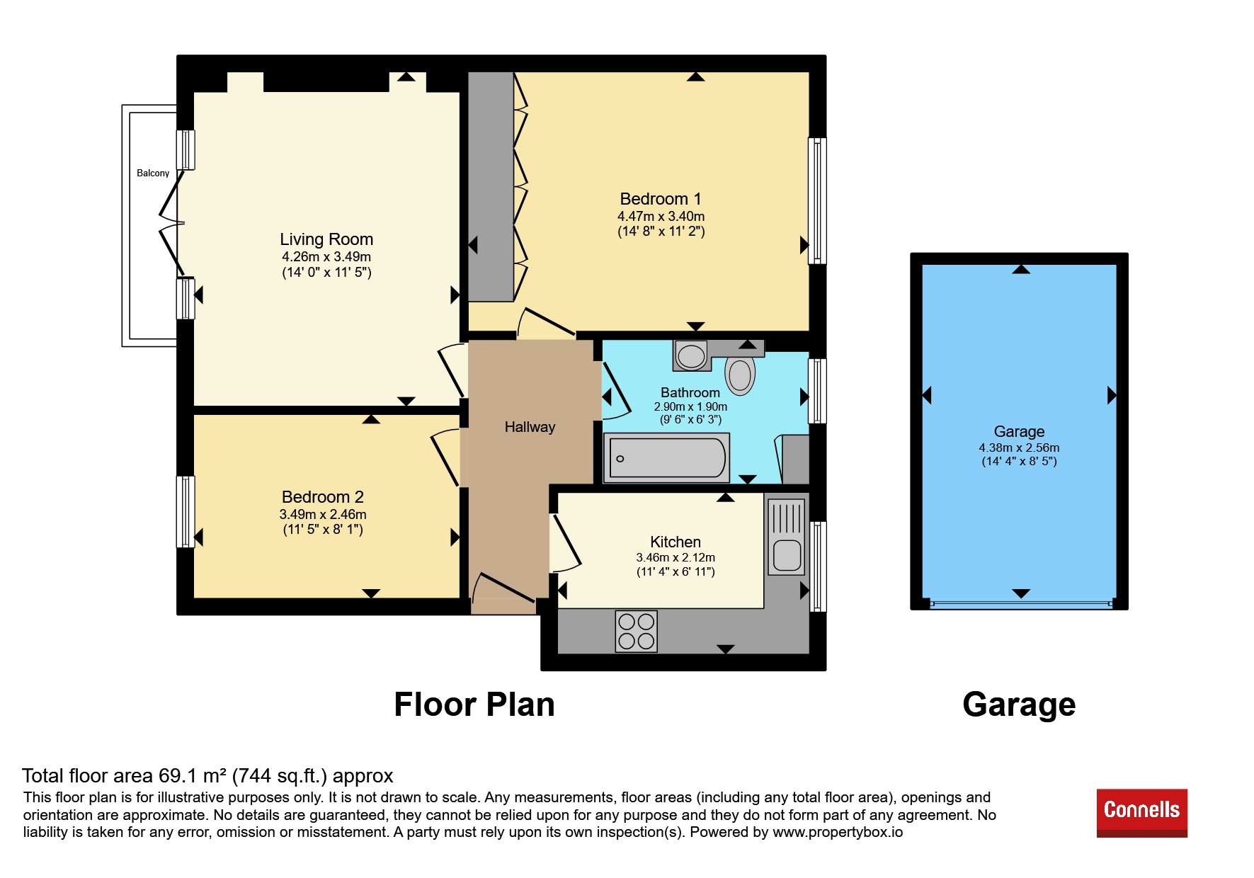 Flat 7, Downside Court, 3-9, Nutfield Road, Redhill floorplan