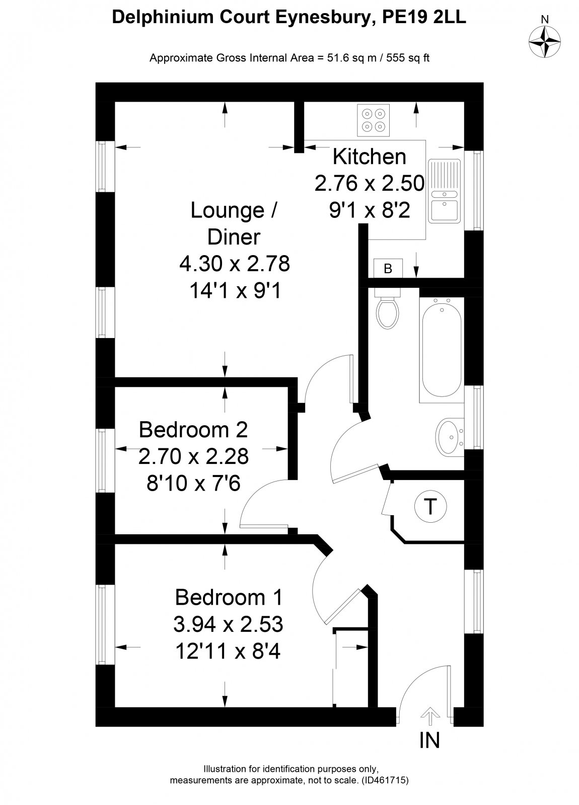 2 Bedrooms Flat for sale in Delphinium Court, Eynesbury, St. Neots, Cambridgeshire PE19