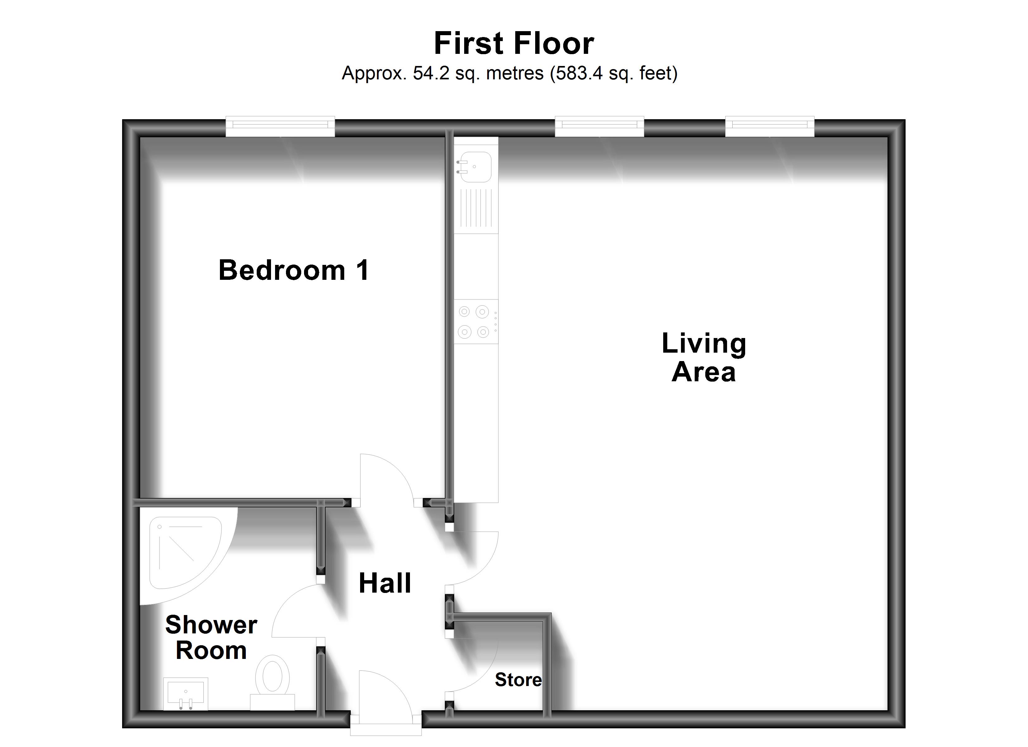 Flat 6, Stratton House, 67-77, Greywell Road, Havant floorplan