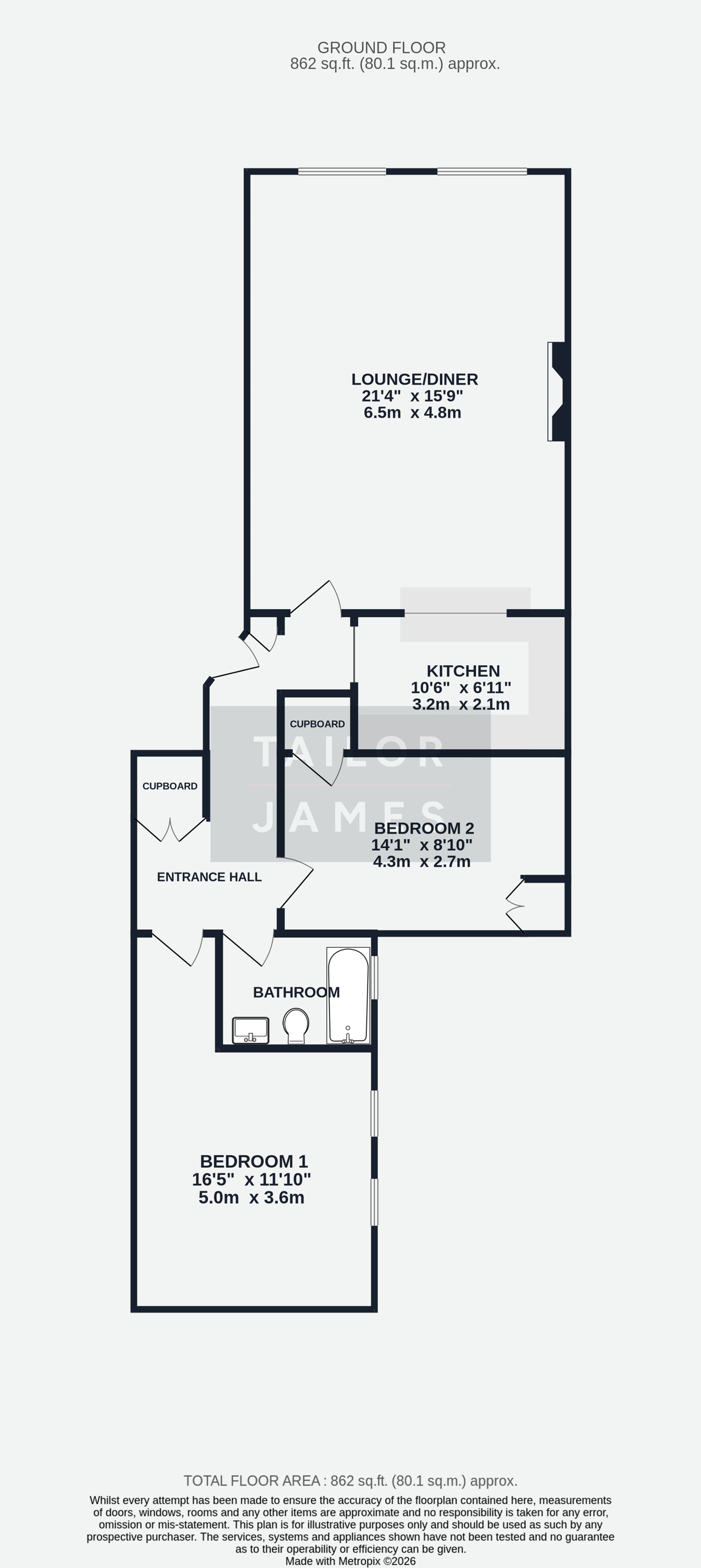 Flat 1, 21 Brunswick Square, Hove floorplan
