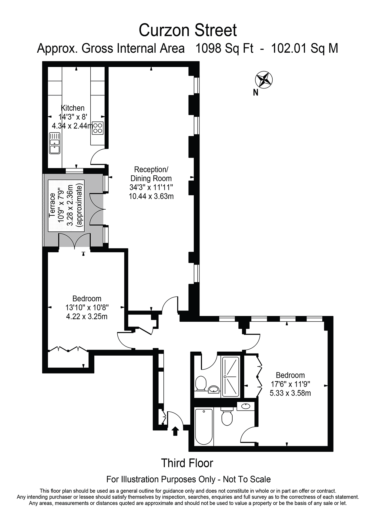 Flat 2, 7, Curzon Street, London floorplan