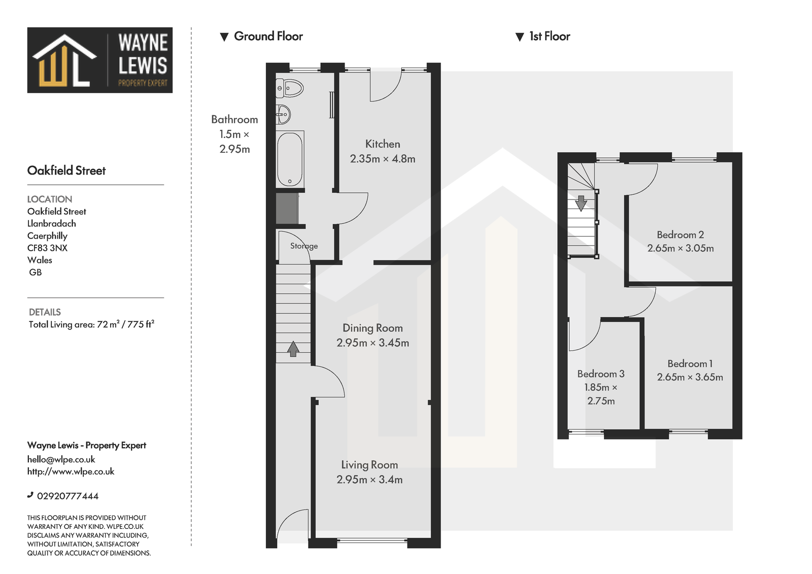 16, Oakfield Street, Caerphilly floorplan