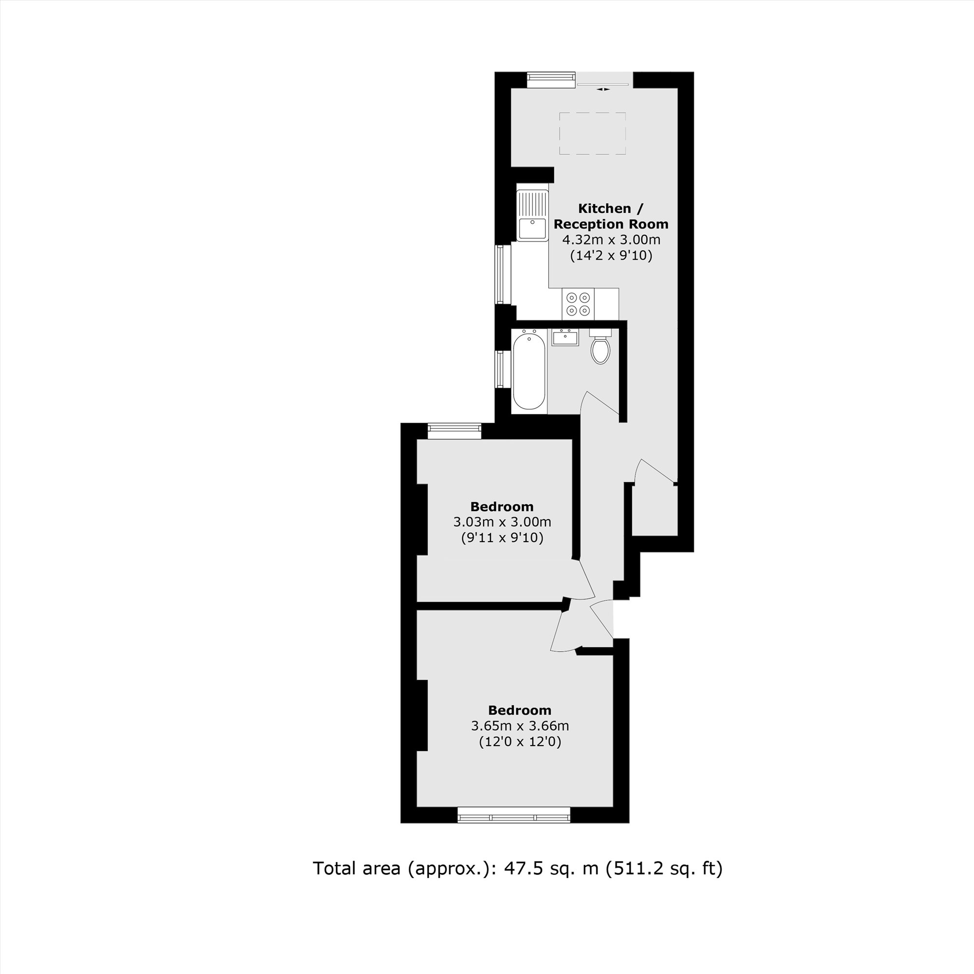 Flat 1, 18, Finborough Road, Tooting floorplan