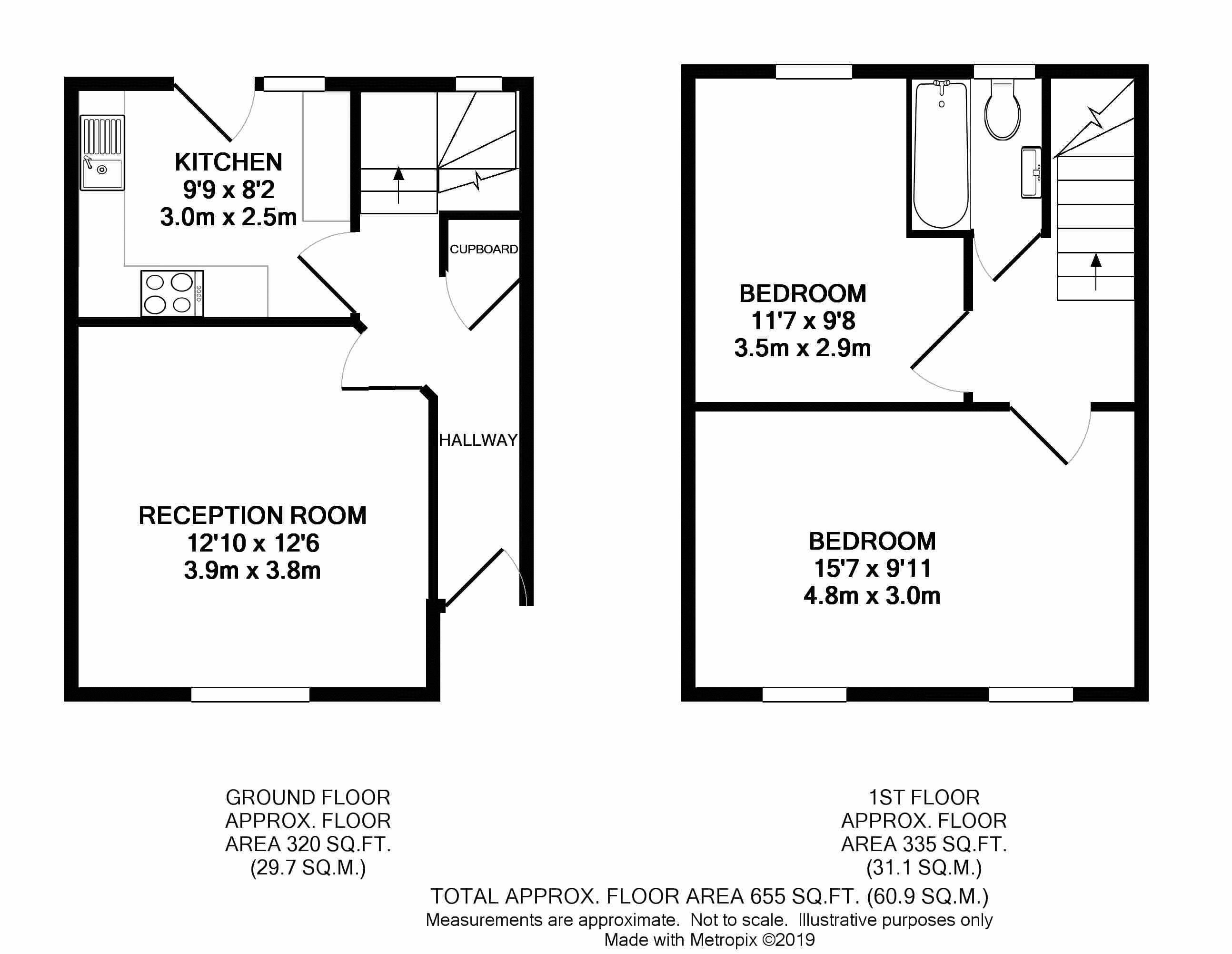 2 Bedrooms Terraced house for sale in Capstone Road, Downham, Bromley BR1