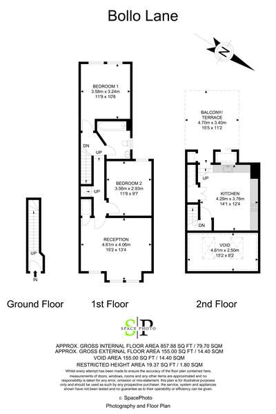 2 Bedrooms Flat to rent in Bollo Lane, London W4