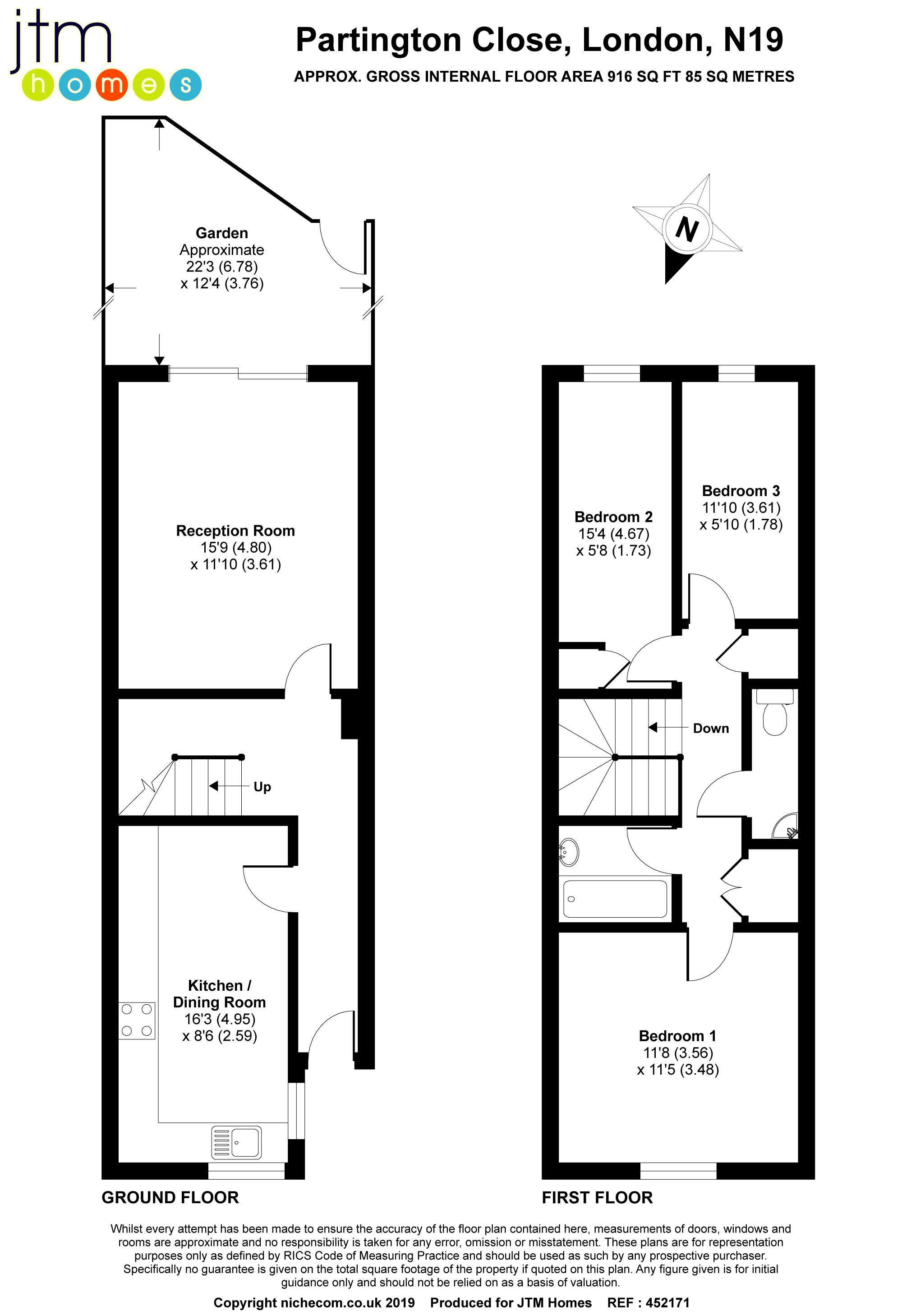 3 Bedrooms Maisonette for sale in Partington Close, London N19