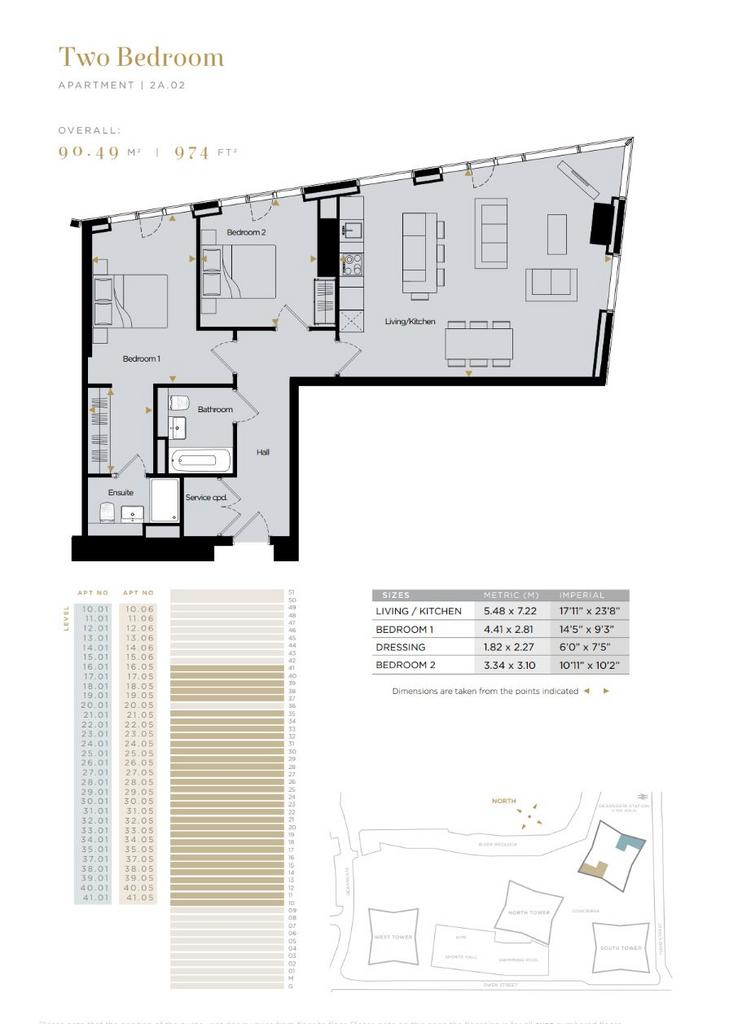 Flat B3401, 9, Owen Street, Manchester floorplan