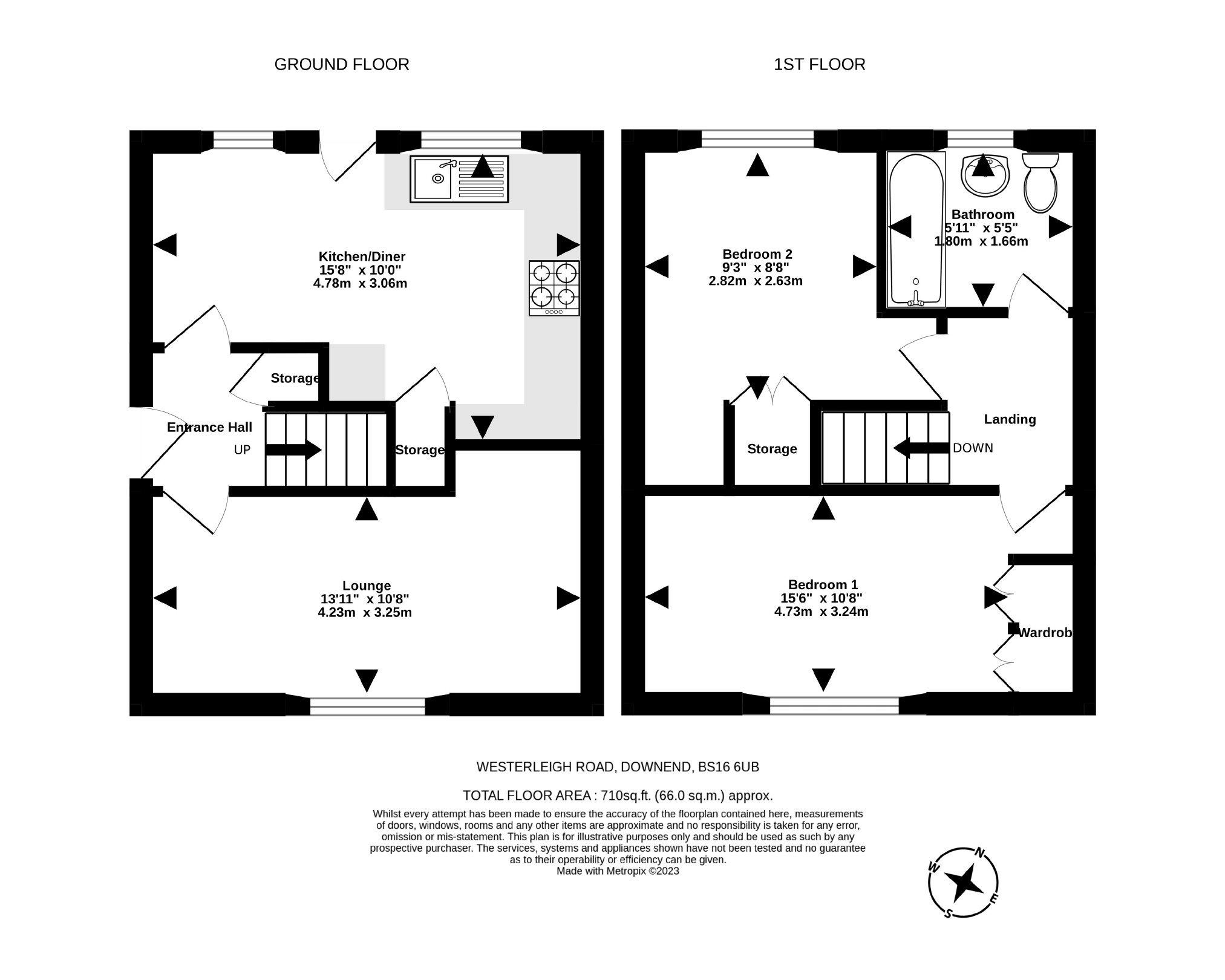 Westerleigh Road, Downend, Bristol BS16, 2 bedroom end terrace house