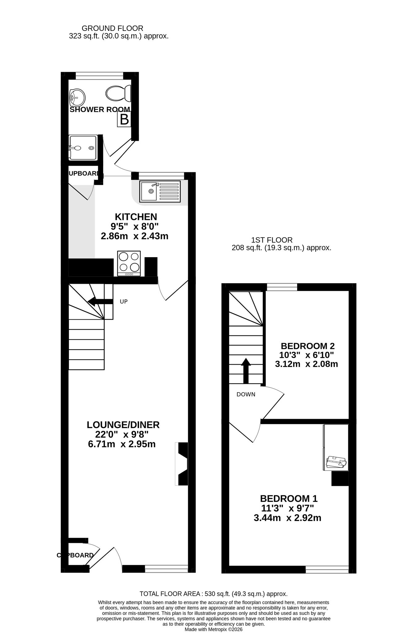2, Church Street, Crickhowell floorplan