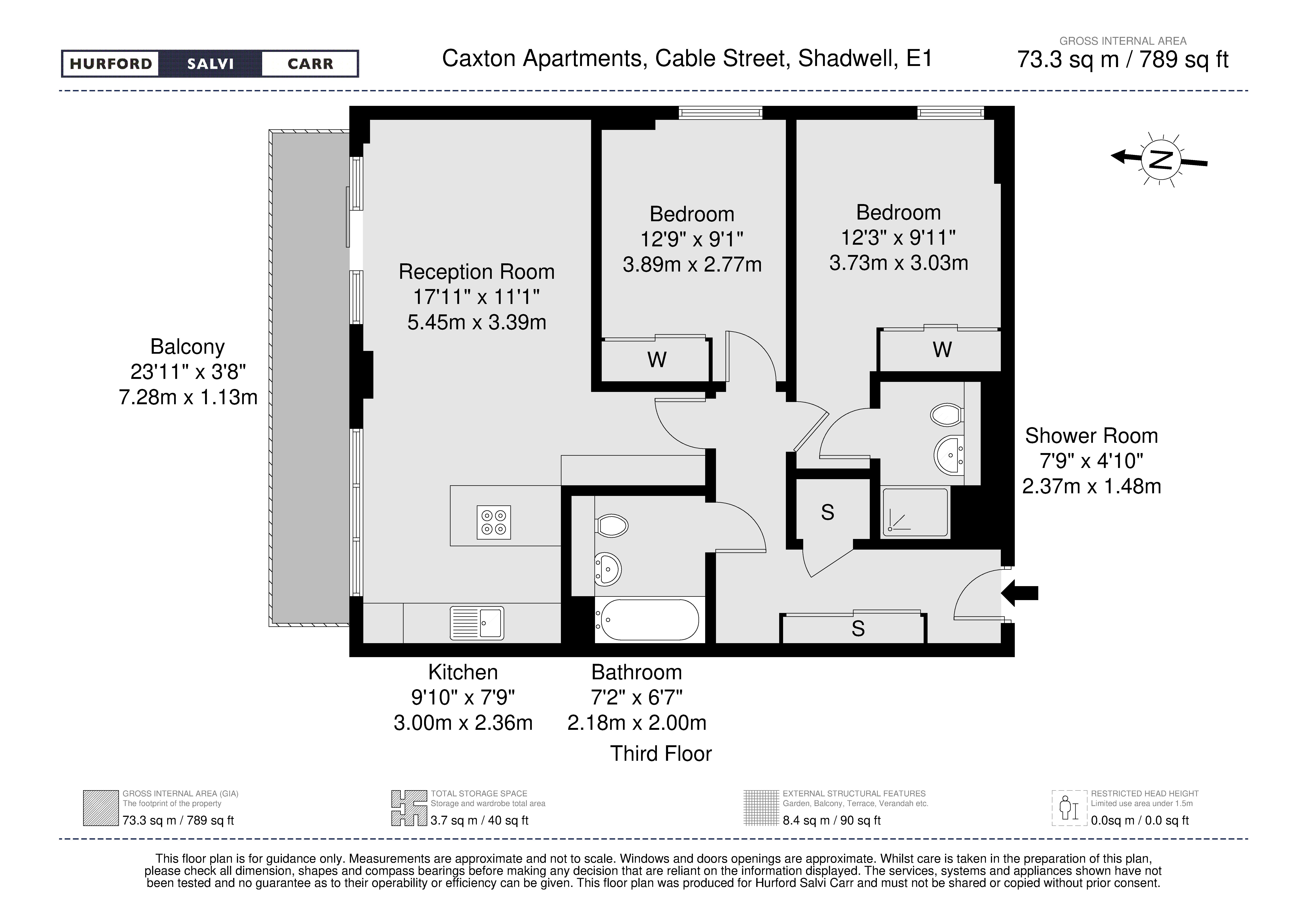 12, Caxton Apartments, Shadwell floorplan