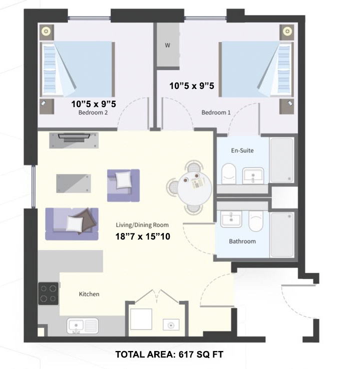 Flat 57, 1, William Street, Slough floorplan
