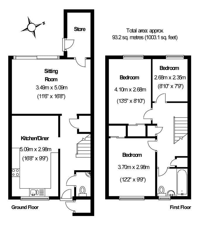 3 Bedrooms Terraced house to rent in Bingham Drive, Woking GU21