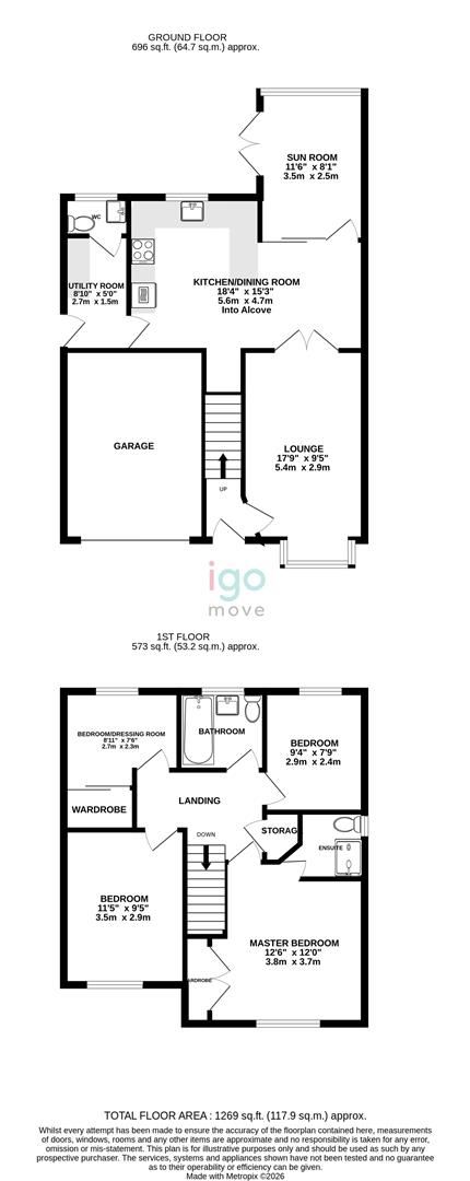 12, Foxglove Close, Hartlepool floorplan