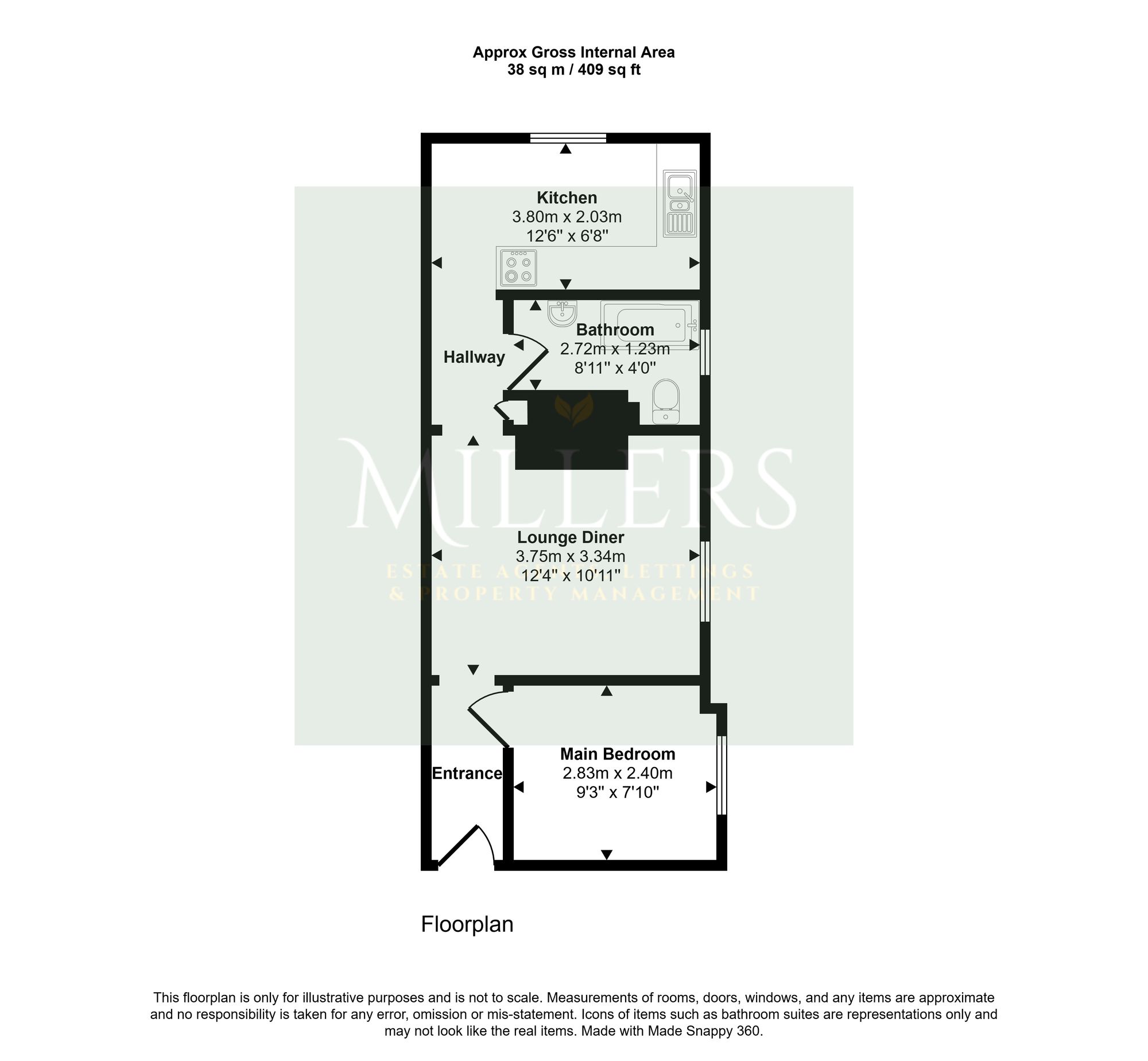 Flat 4, 15 Alfred Road, Cromer floorplan