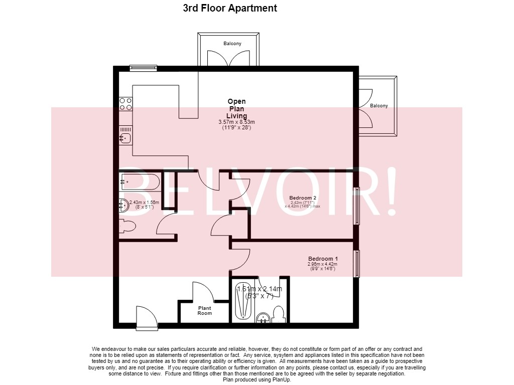 Flat 16, 54, The Avenue, Corby floorplan