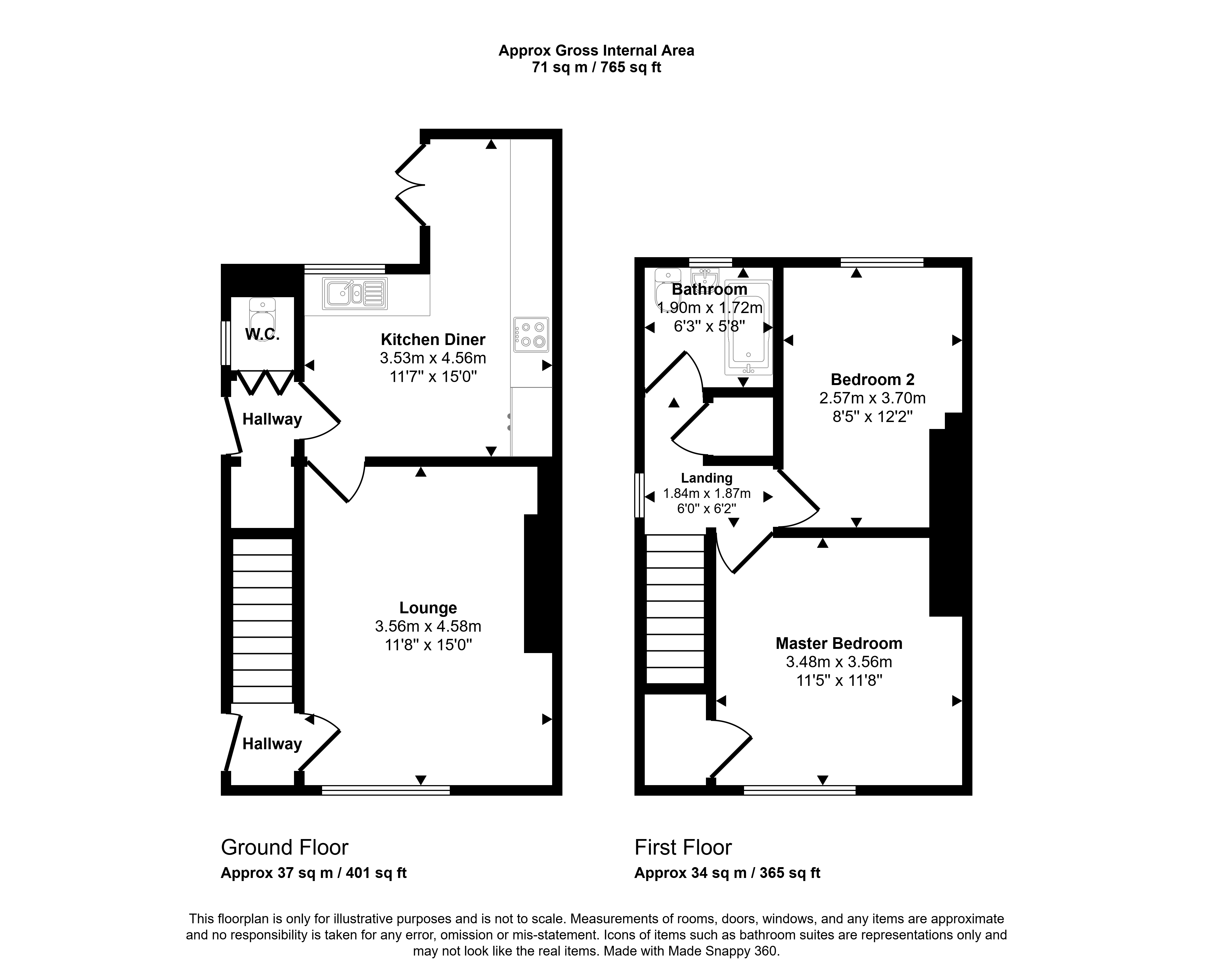59, Tweddle Crescent, Hartlepool floorplan