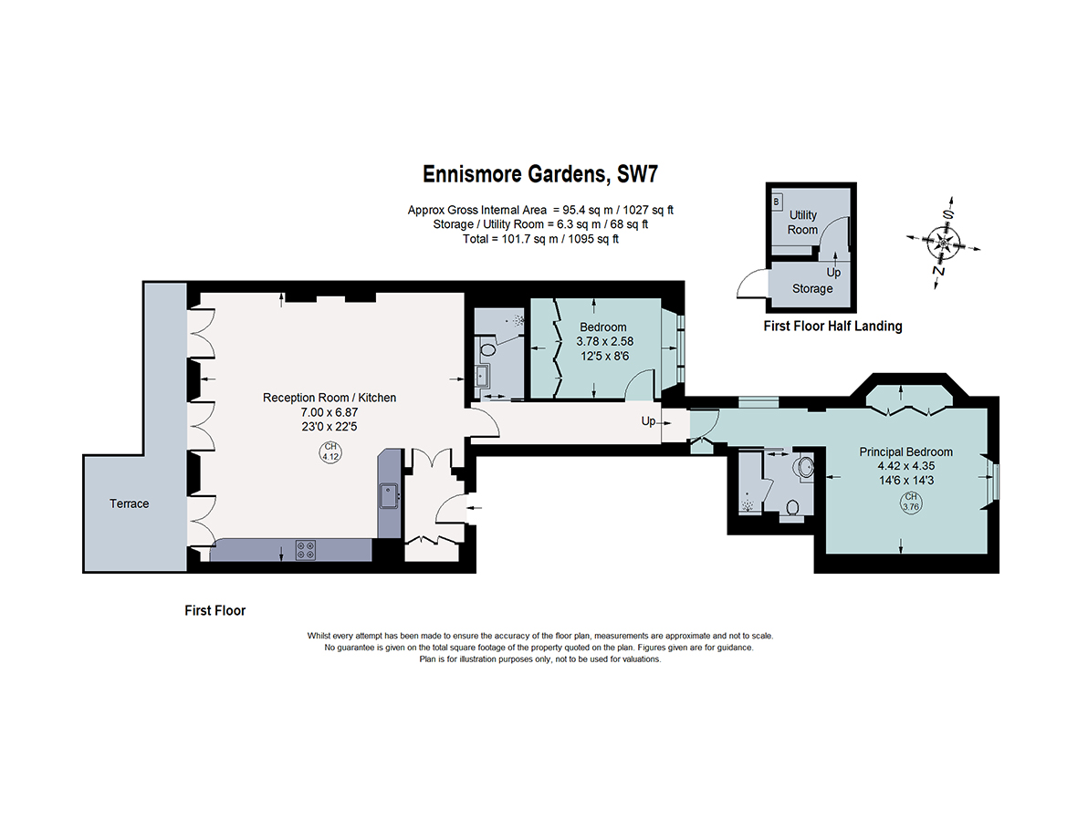Flat D, 11, Ennismore Gardens, London floorplan