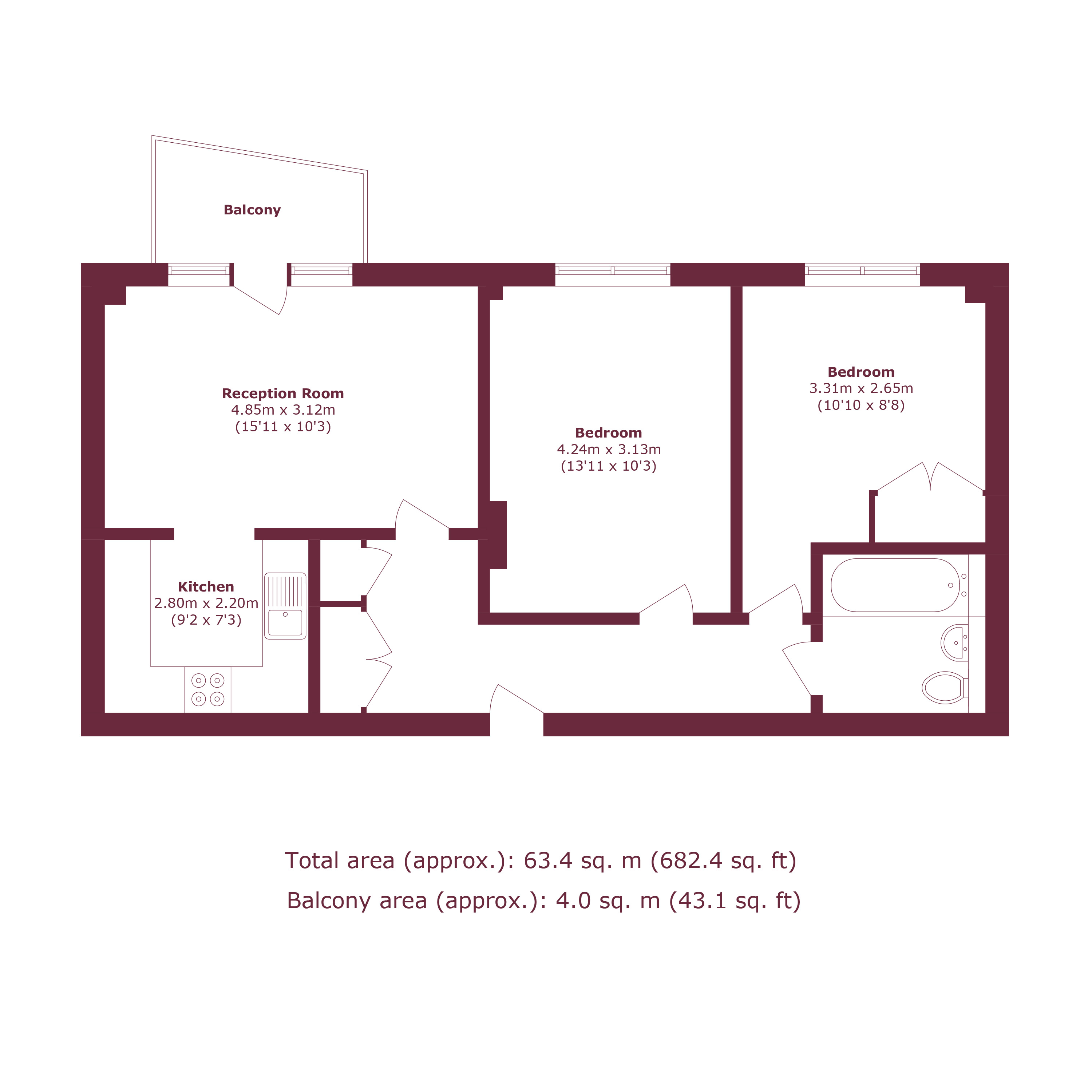 11, Estella Apartments, London floorplan