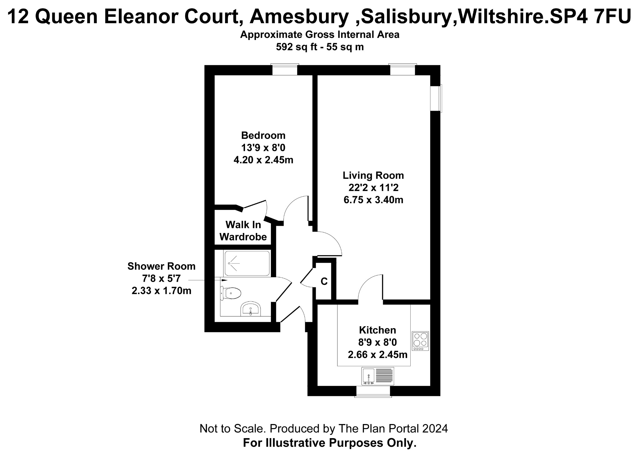 12 Queen Eleanor Court, Salisbury Street, Amesbury floorplan