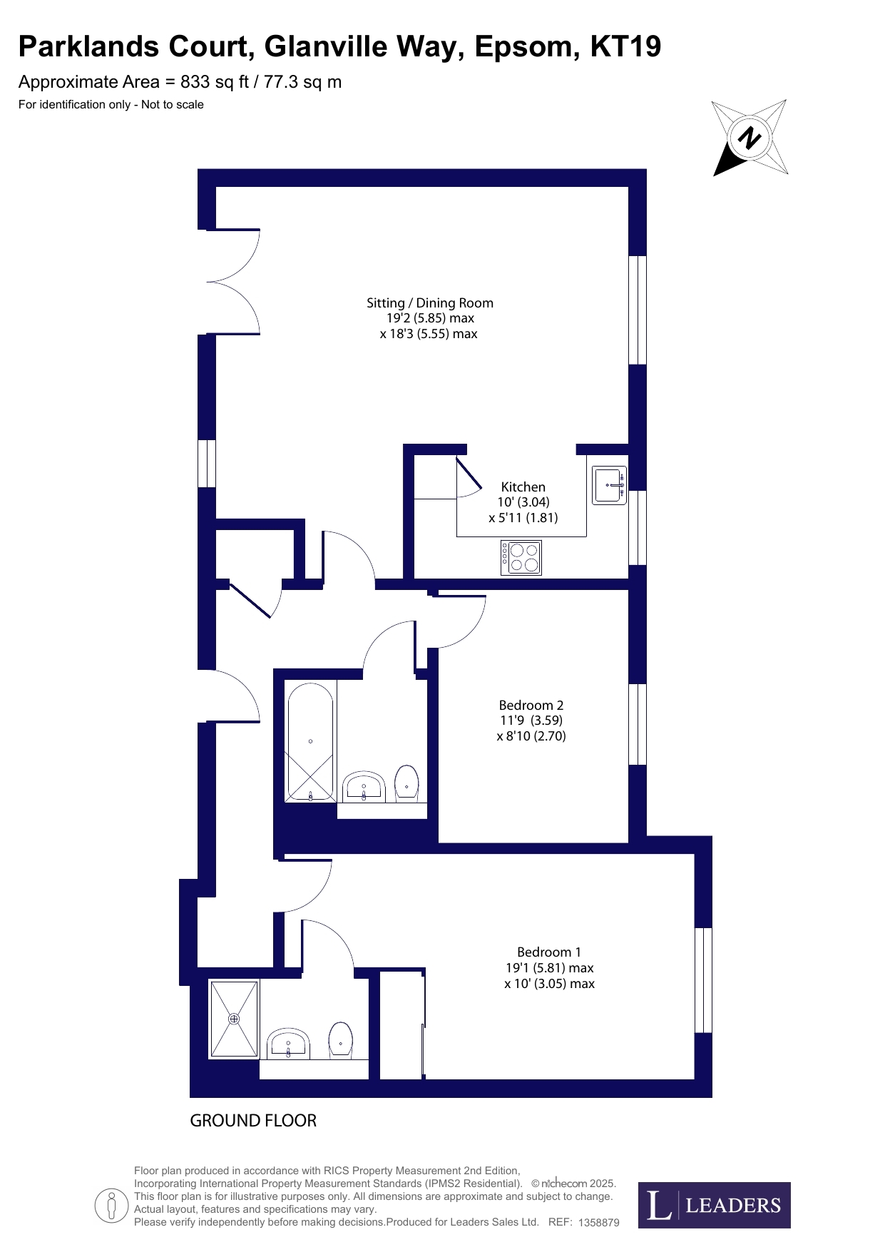 1, Parklands Court, Epsom floorplan