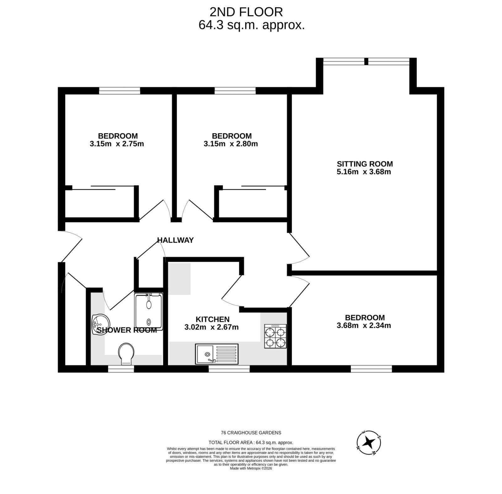 76/5 Craighouse Gardens, Midlothian floorplan