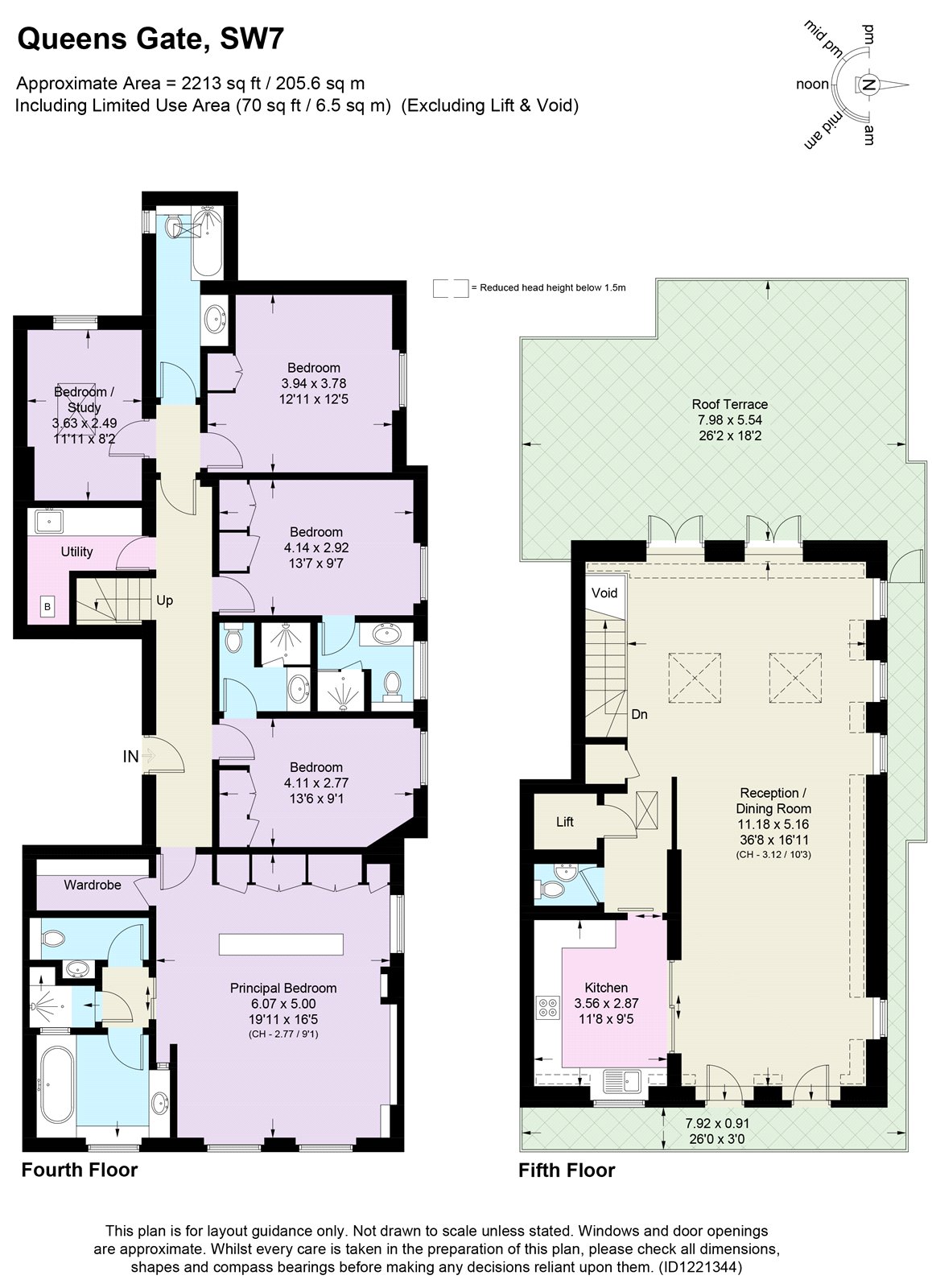 Flat L (4th/5th Floor), 47, Queens Gate, London floorplan