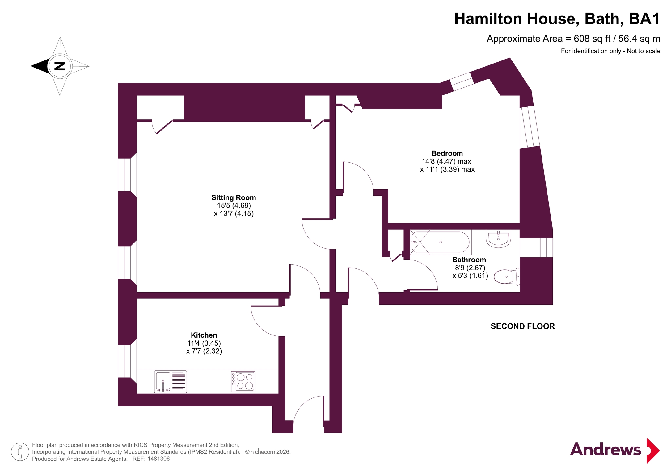 Flat 6, 10, Hamilton House, Bath floorplan