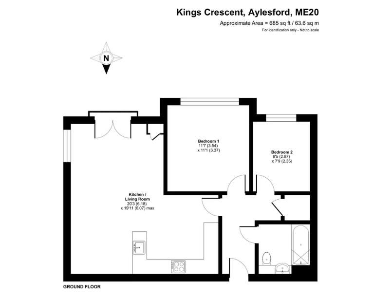 Flat 12 Riverside House, 4, Kings Crescent, Aylesford floorplan