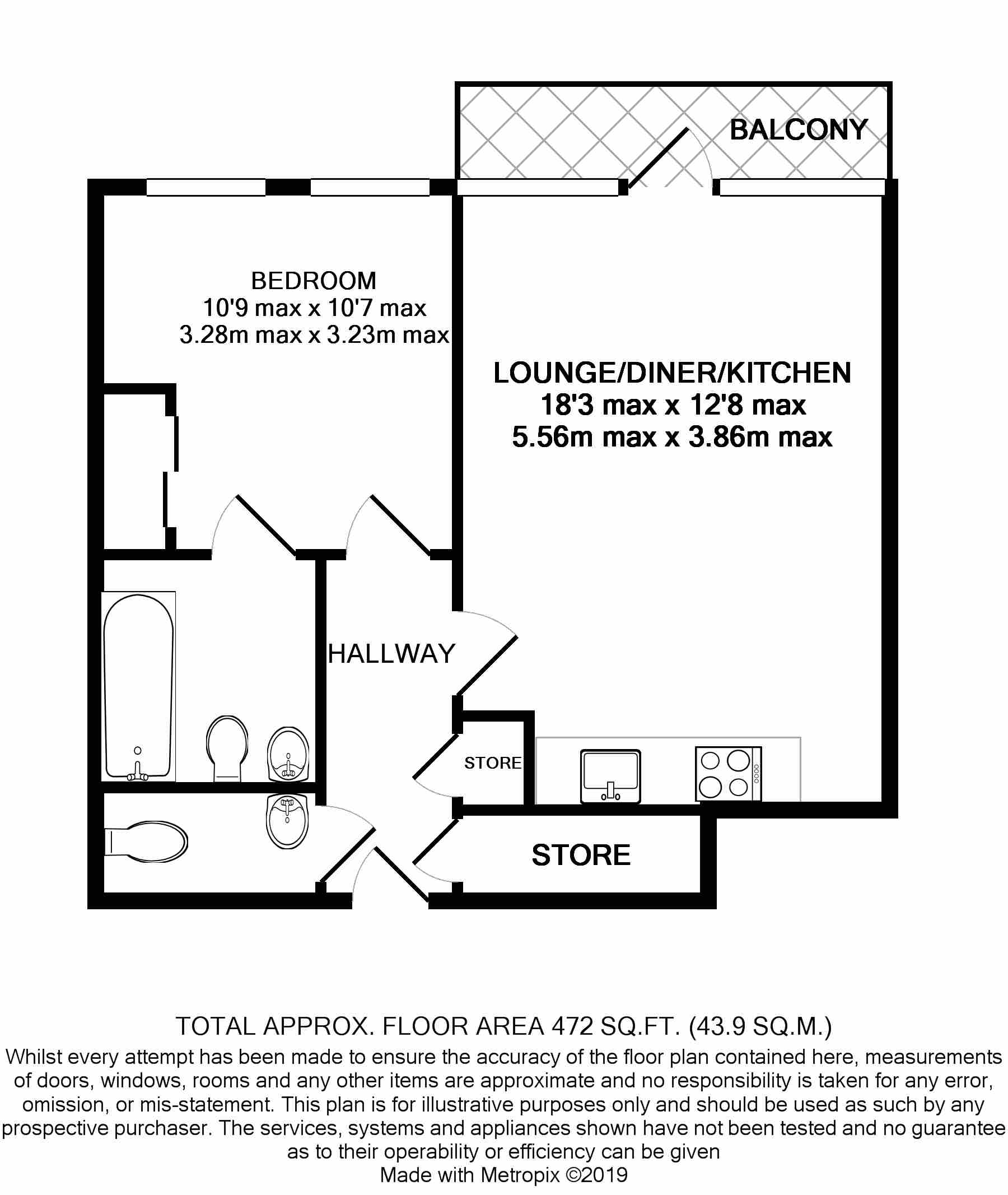1 Bedrooms Flat for sale in Pretoria Road, Chertsey, Surrey KT16