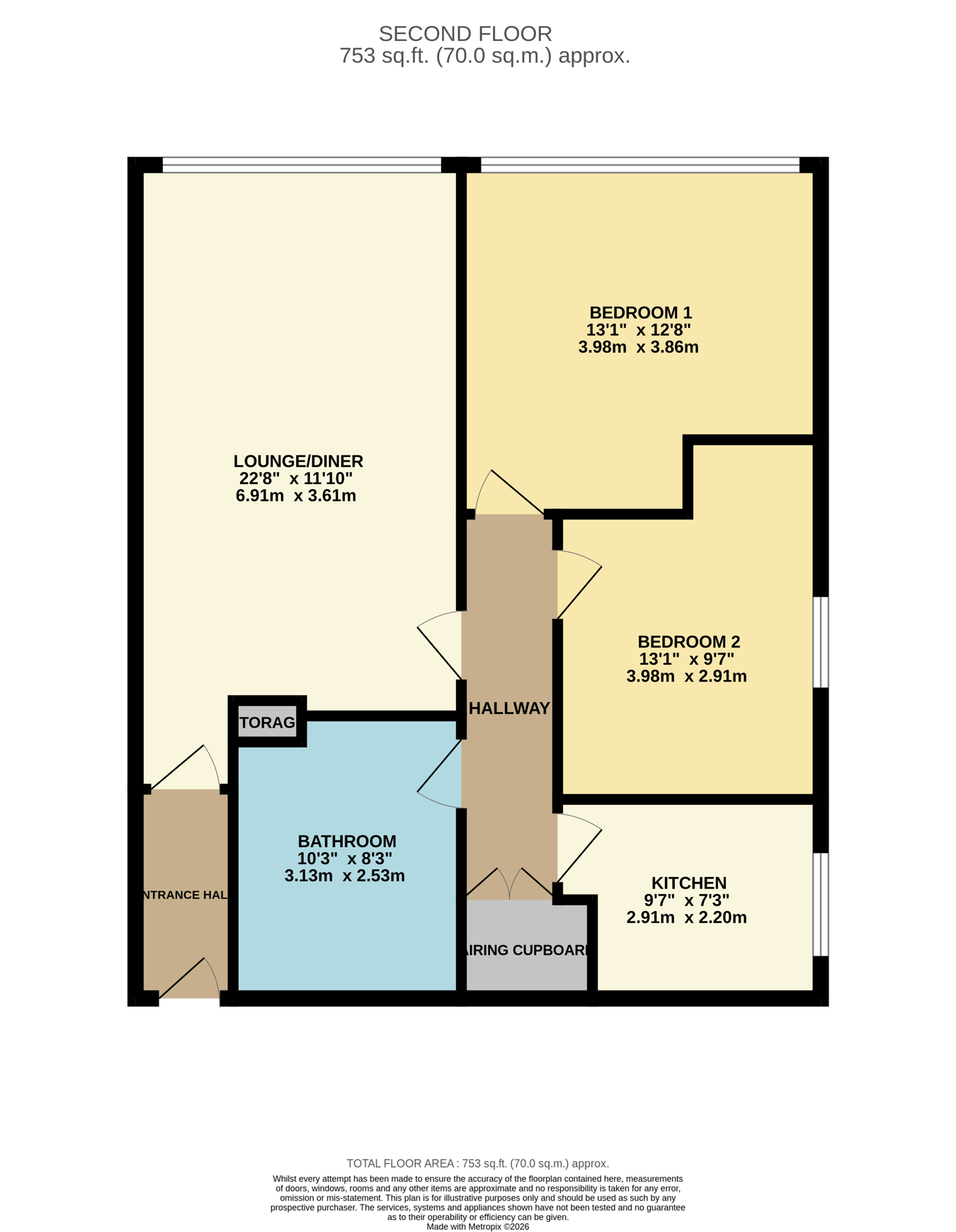 Flat 10, block A, Les Quennevais Park Flats, St Brelade floorplan