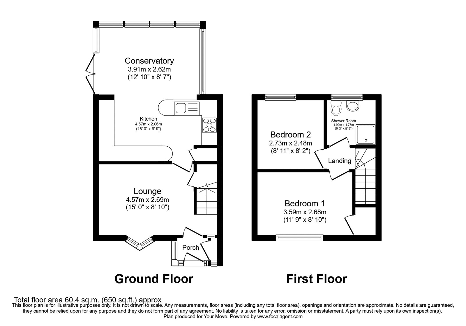 15, Brookside Close, Wolverhampton floorplan