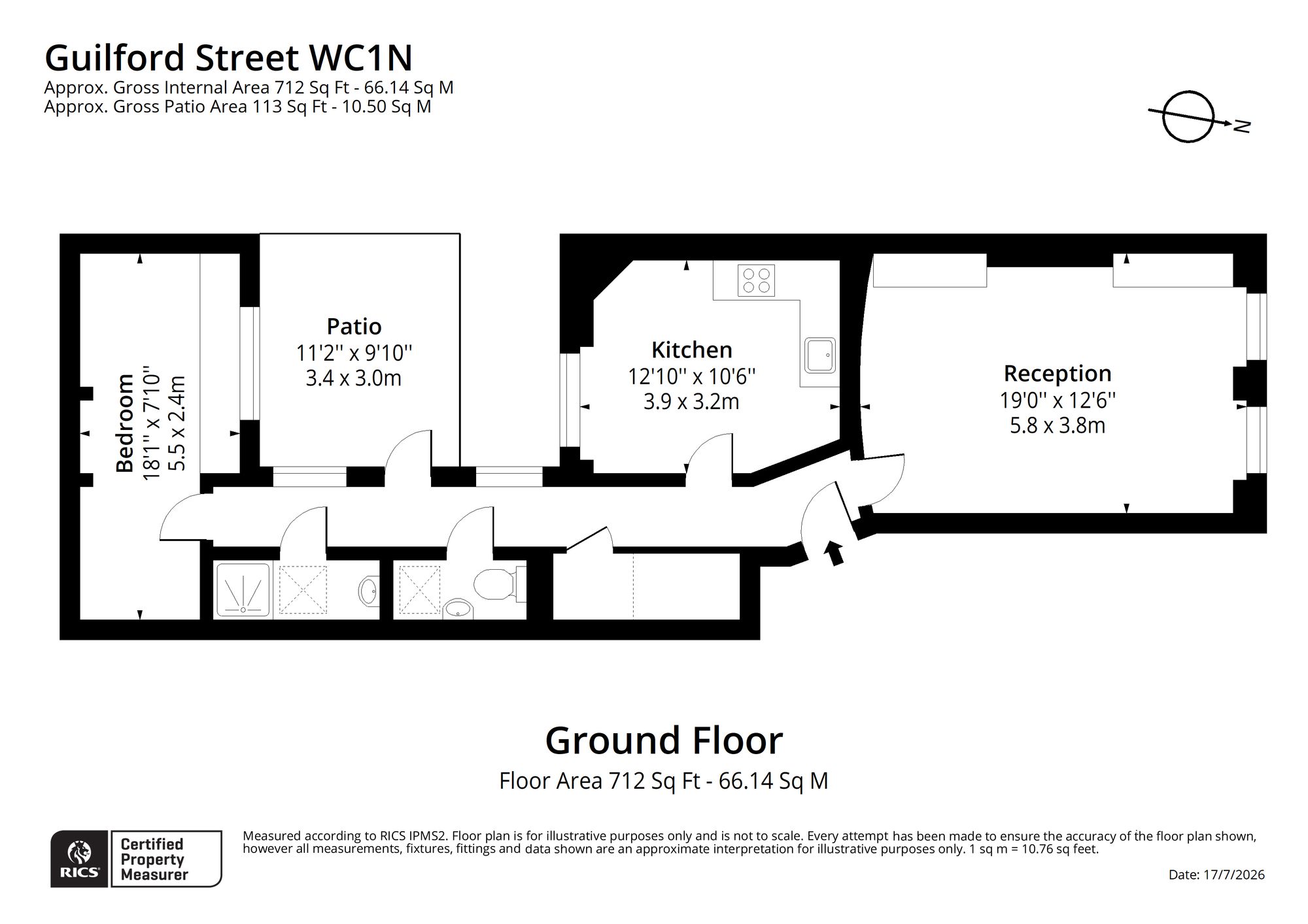 Ground Floor Flat, 3 Guilford Street, London floorplan