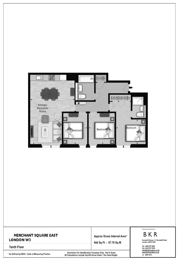 3 Bedrooms Flat to rent in Merchant Square East, London W2