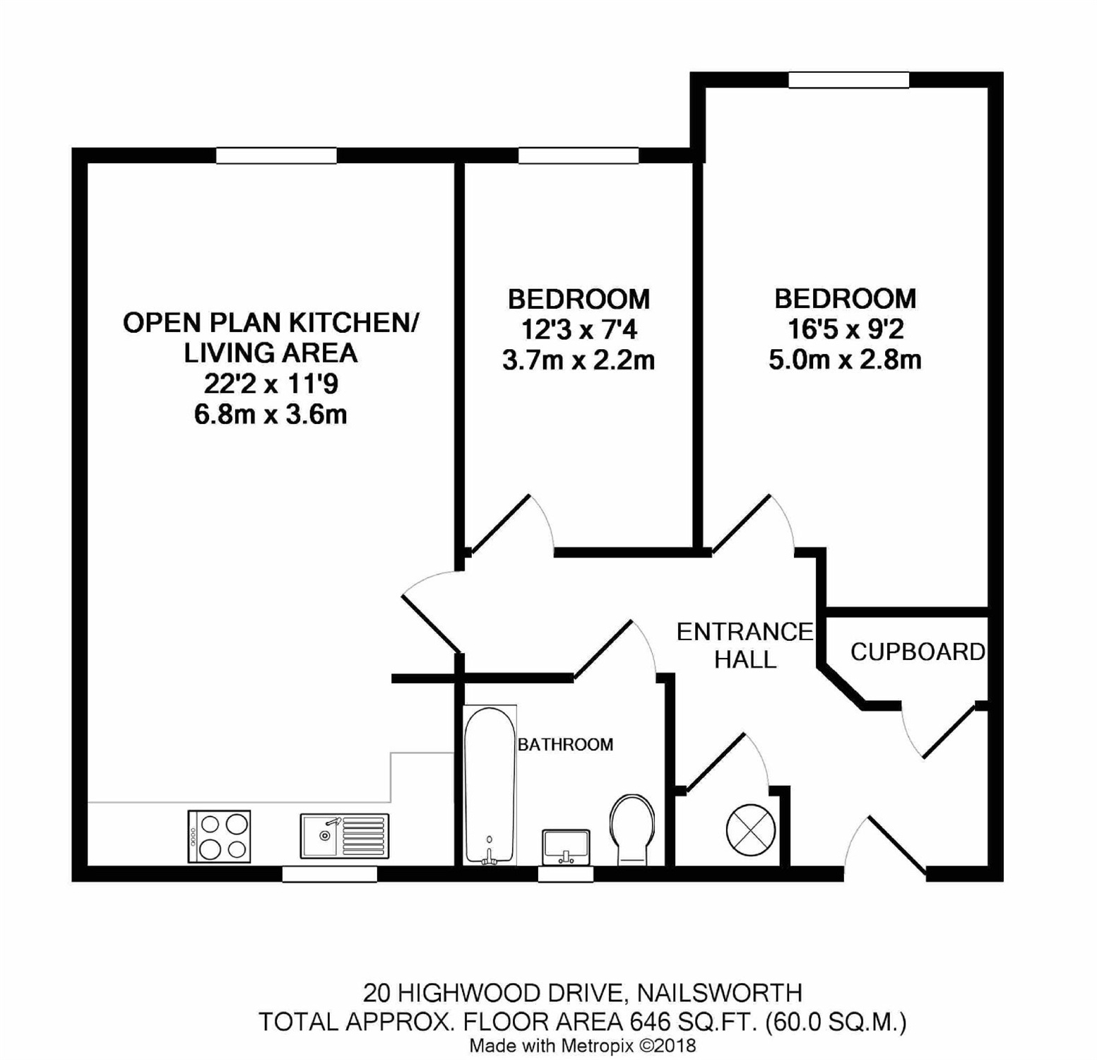 2 Bedrooms Flat for sale in Highwood Drive, Nailsworth, Stroud GL6