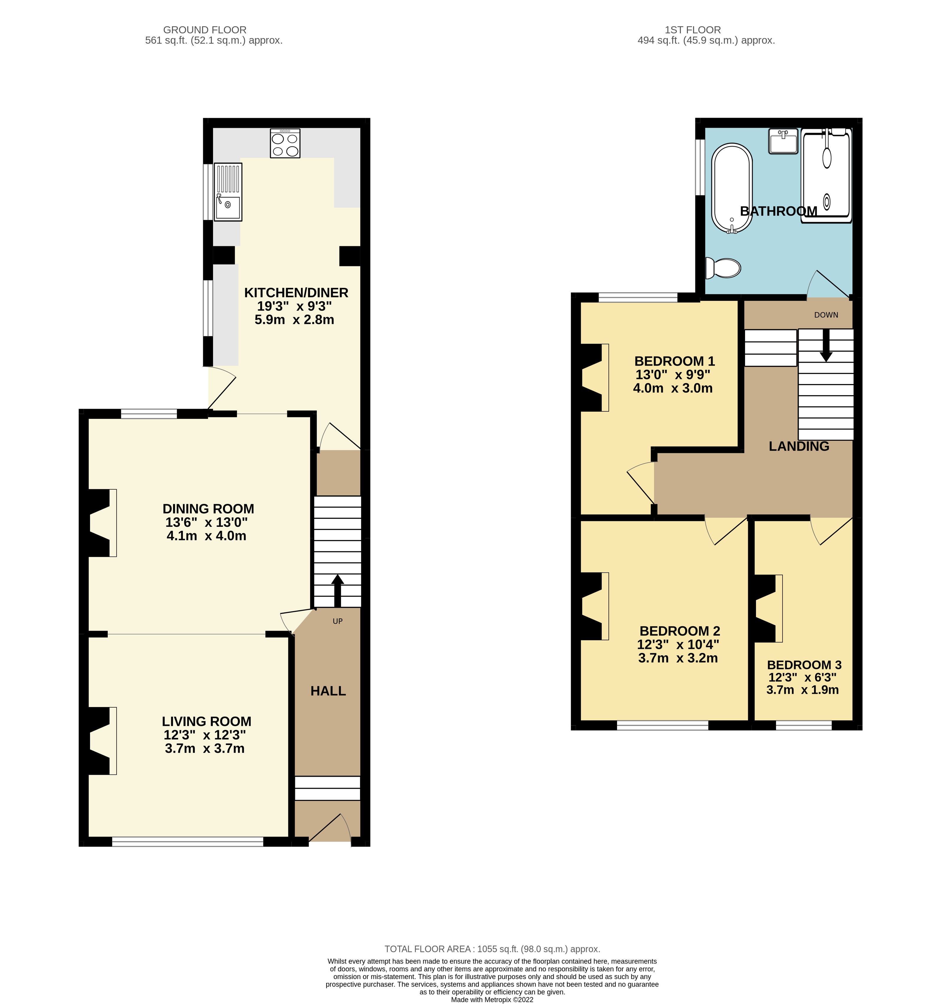Black Bull Lane, Fulwood, Preston, Lancashire PR2, 3 bedroom terraced
