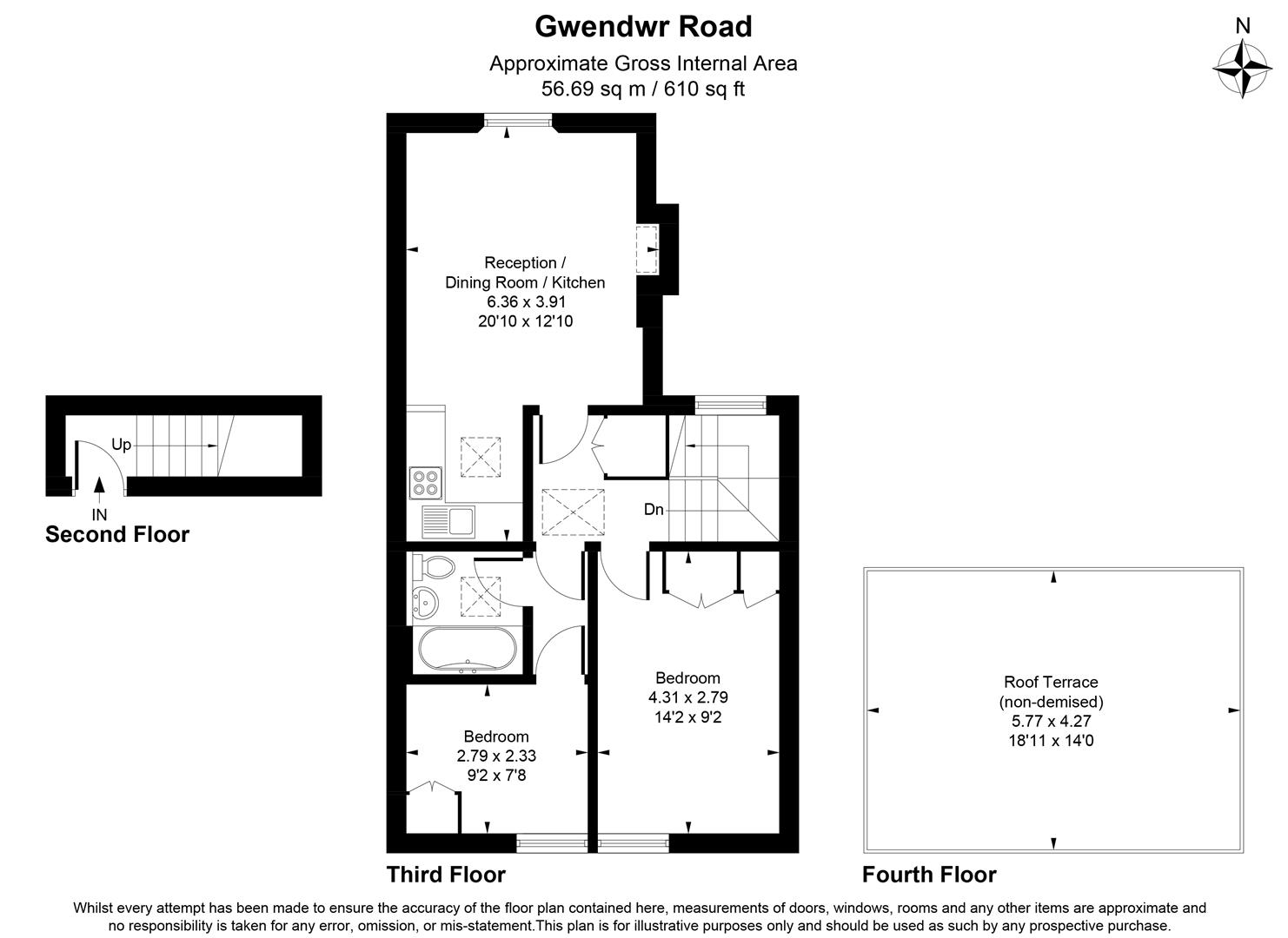 Gwendwr Road, London floorplan