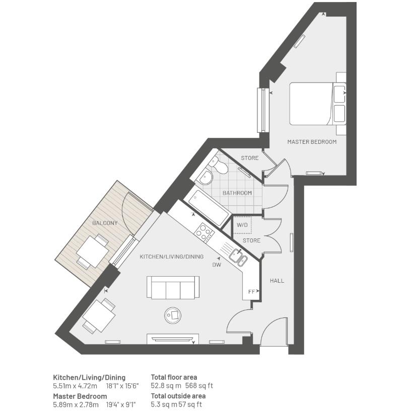 Southall Grove, 94, High Street, Southall floorplan