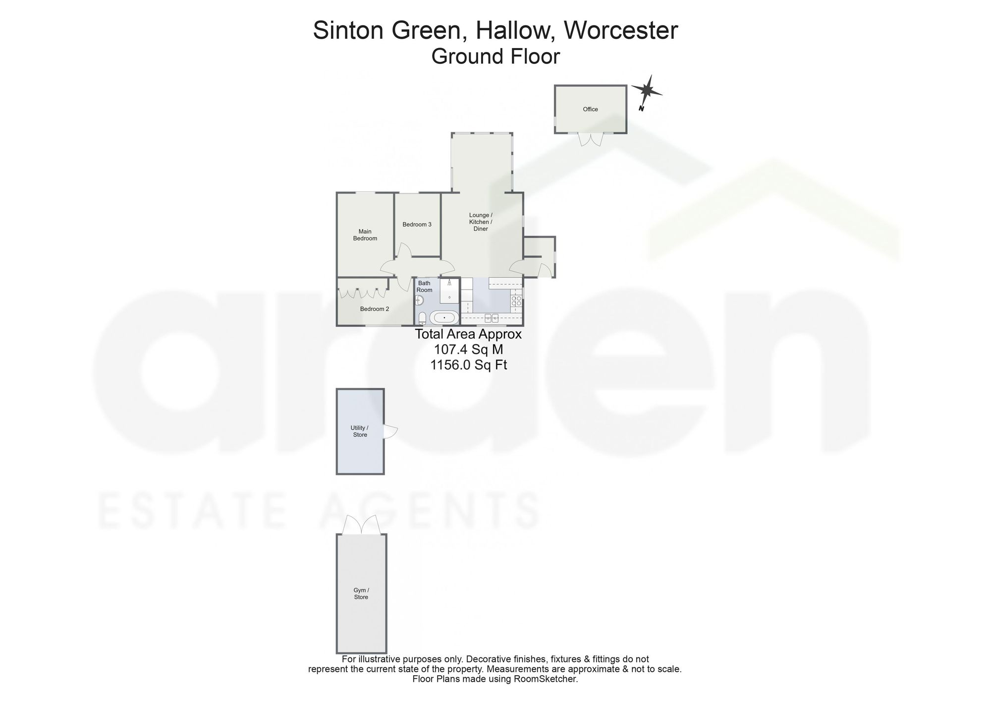 3 Bungalow Sinton Green, Worcester floorplan