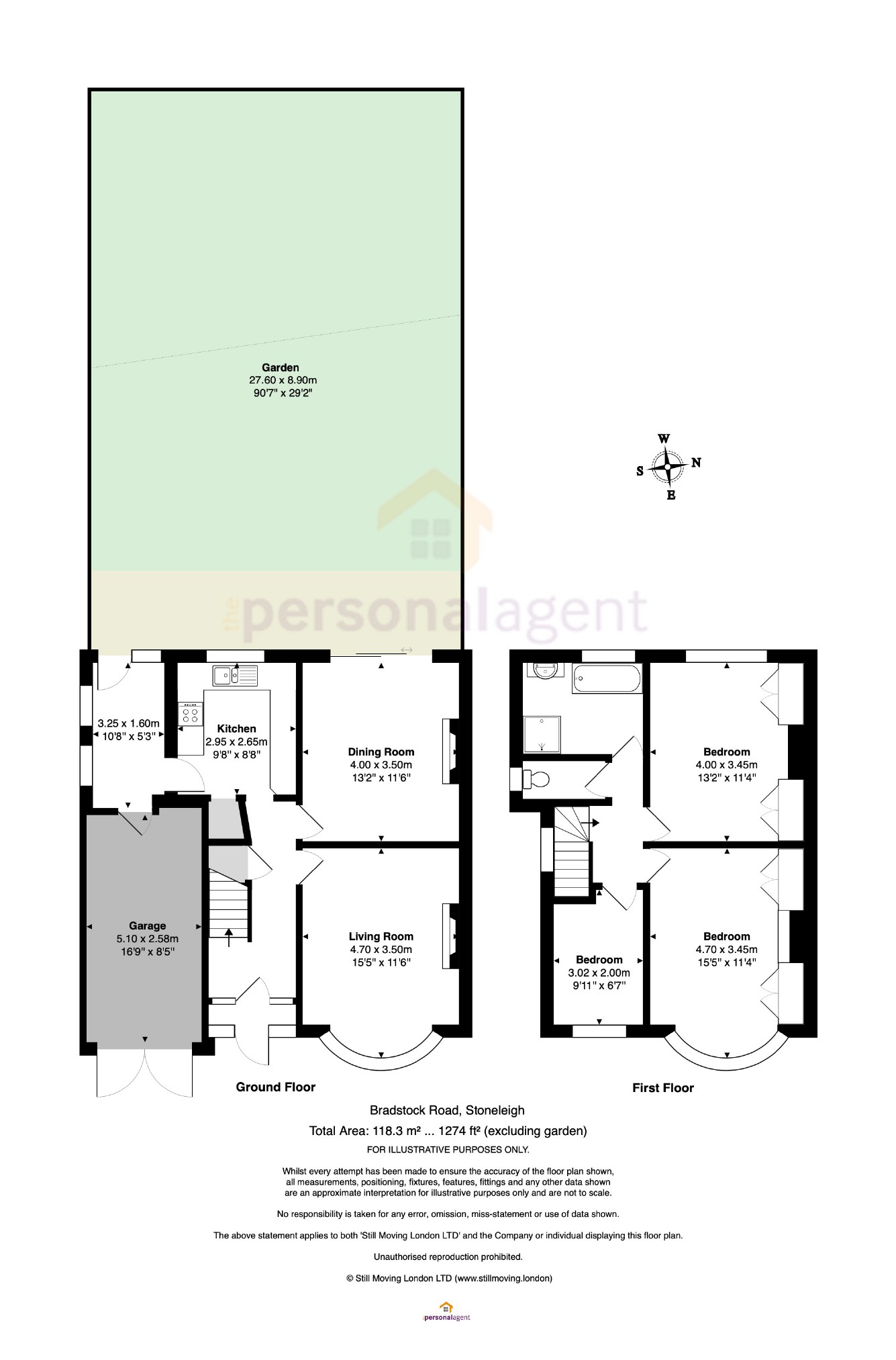 3 Bedrooms Semi-detached house for sale in Bradstock Road, Stoneleigh, Surrey KT17