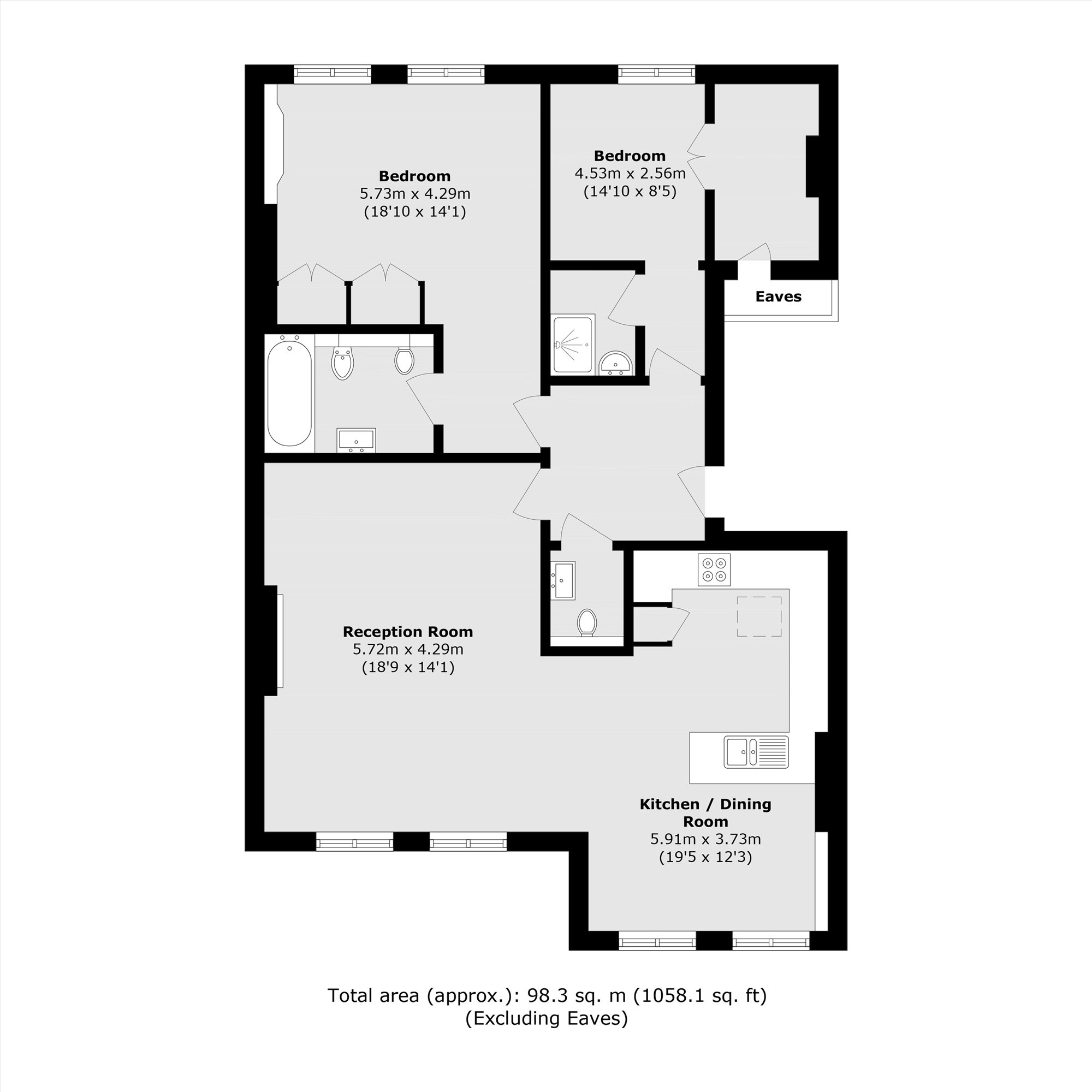 Flat 4, 28, Frognal Lane, London floorplan